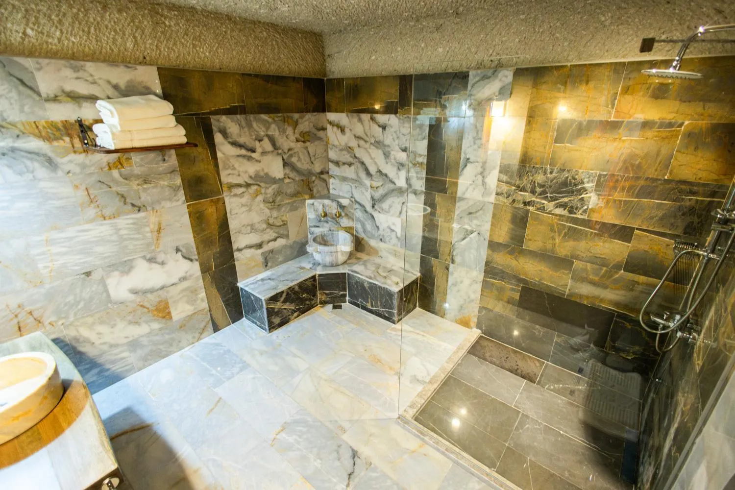 Shower in Majestic Cave House