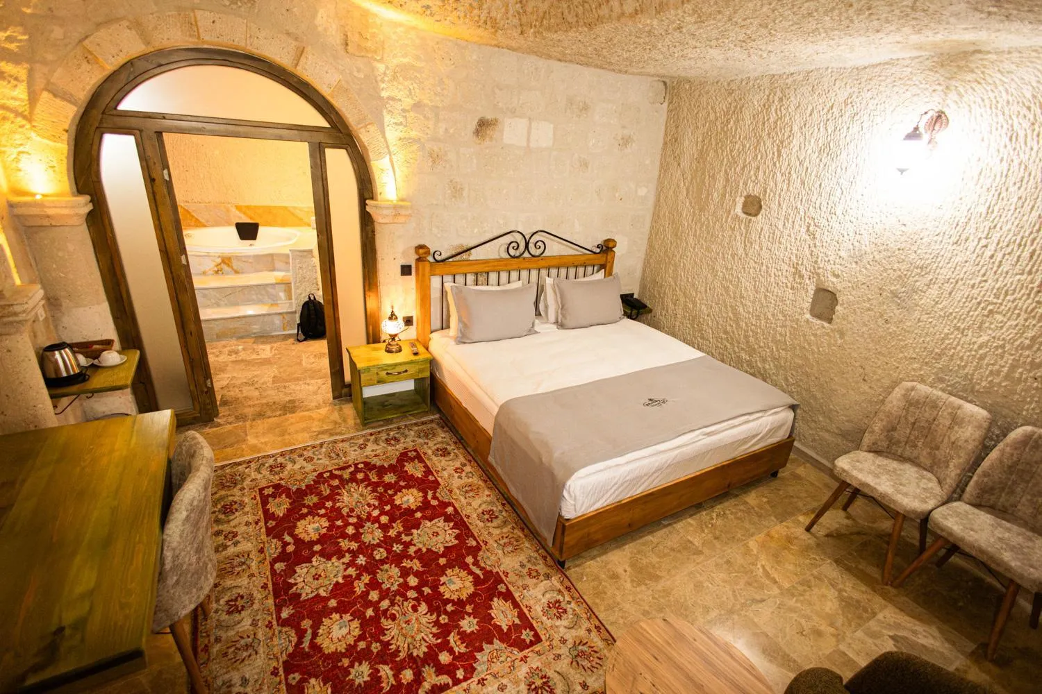 Bed in Majestic Cave House