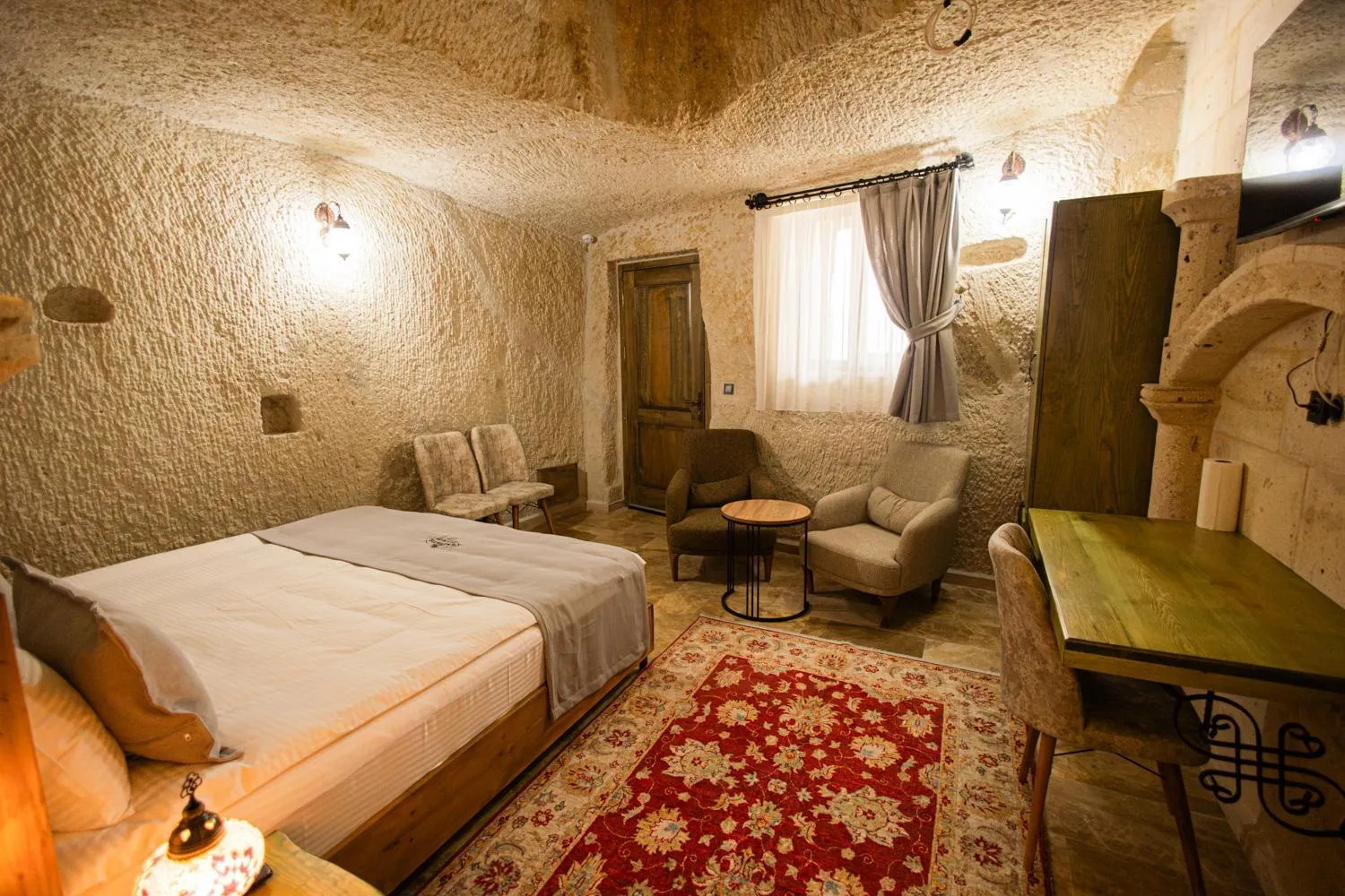 Bed in Majestic Cave House