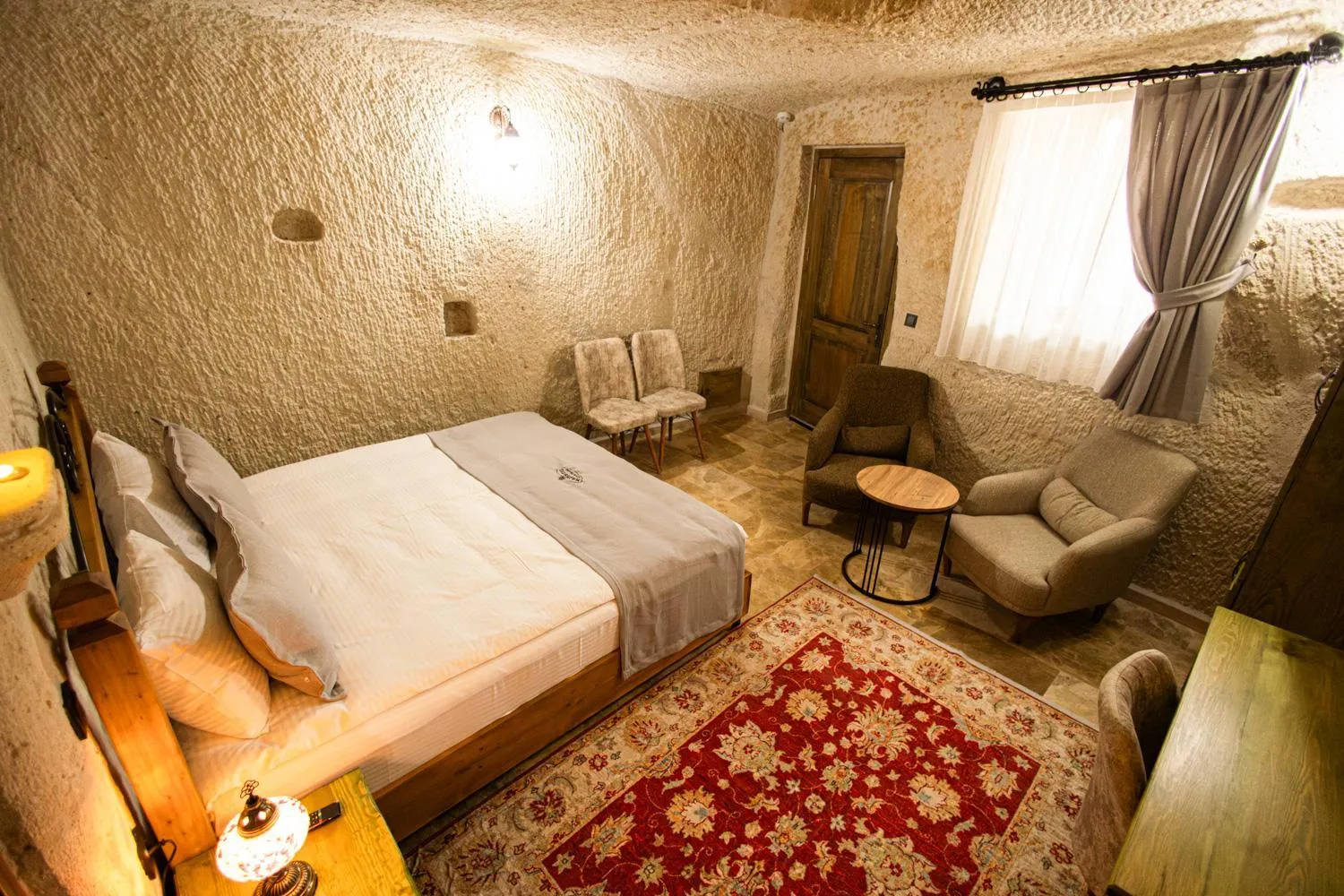 Bed in Majestic Cave House