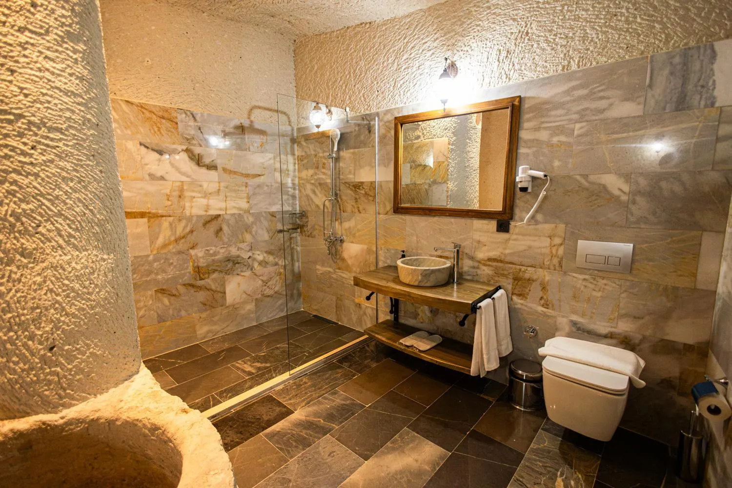 Shower in Majestic Cave House