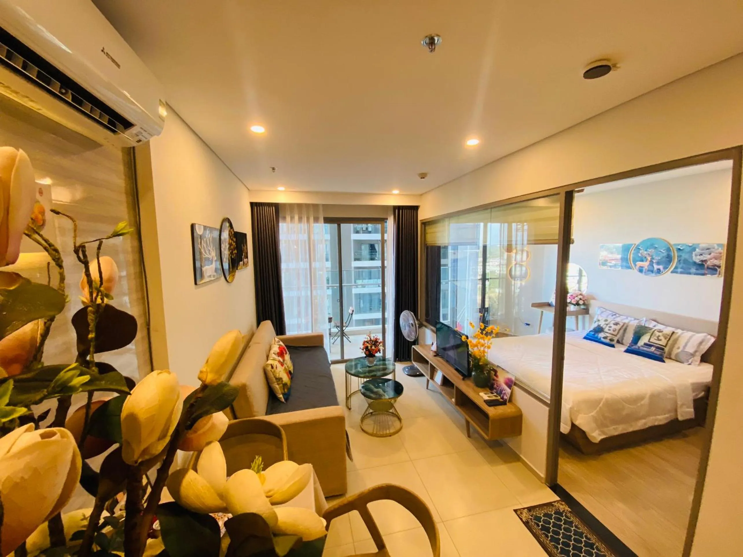 Bed in The Song Apartment Vung Tau Sea view