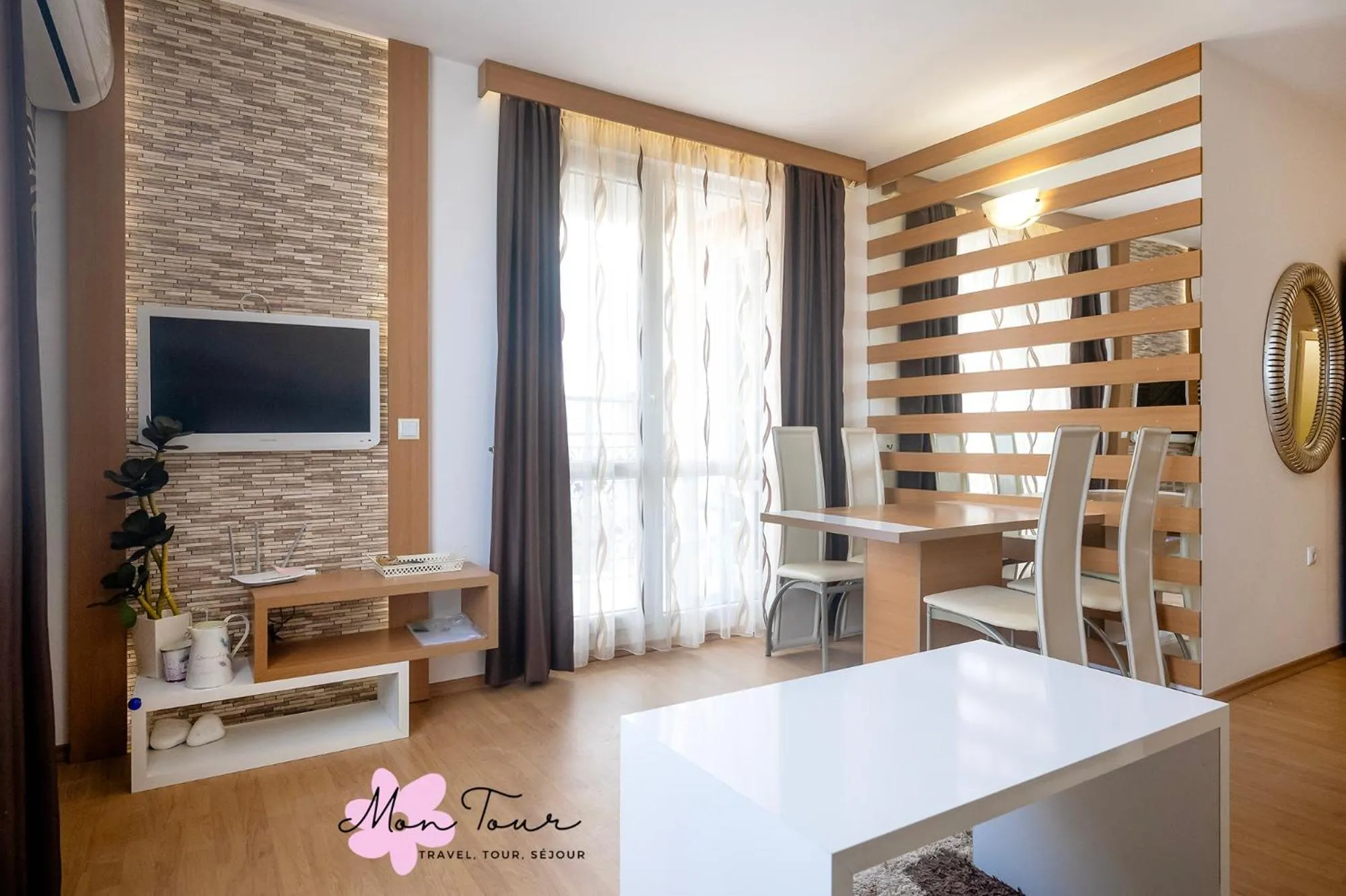 Communal lounge/ TV room in Mon Tour apartments