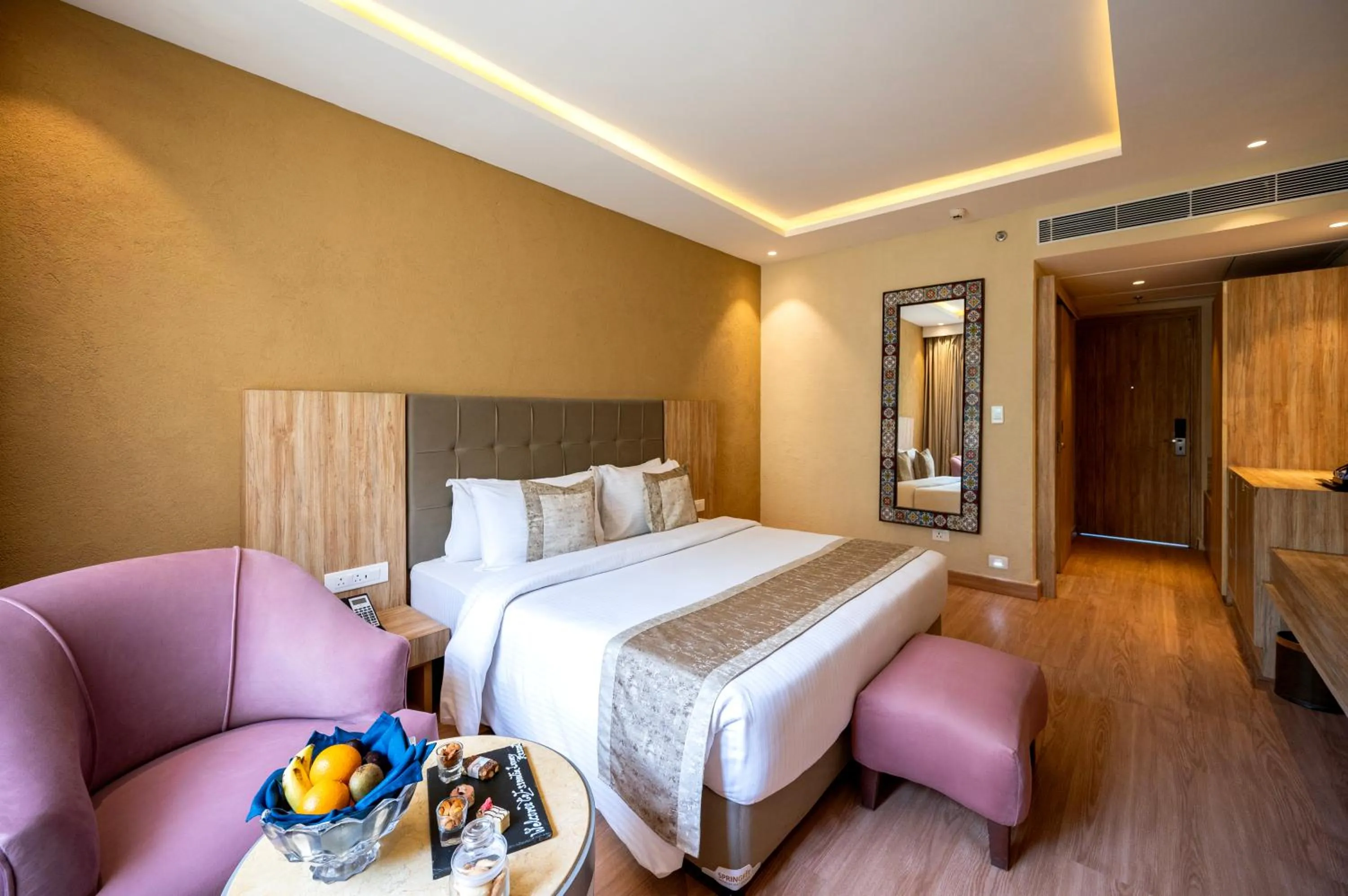Bed in Essentia Luxury Resort & Spa Udaipur