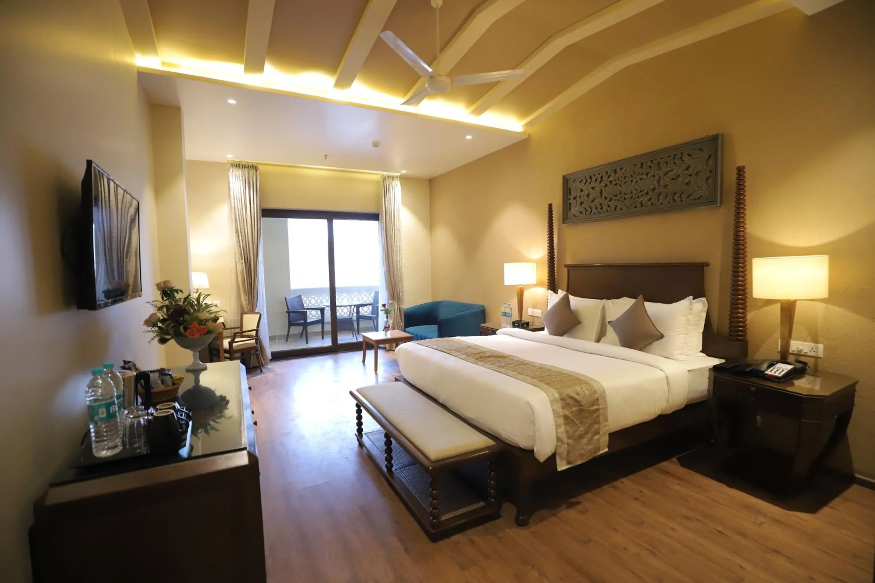 Bed in Essentia Luxury Resort & Spa Udaipur