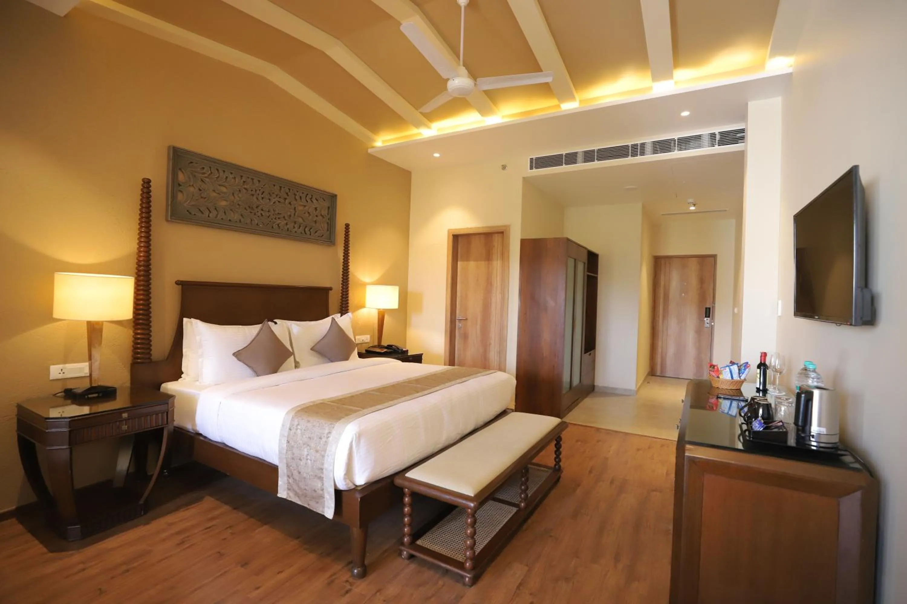 Bed in Essentia Luxury Resort & Spa Udaipur