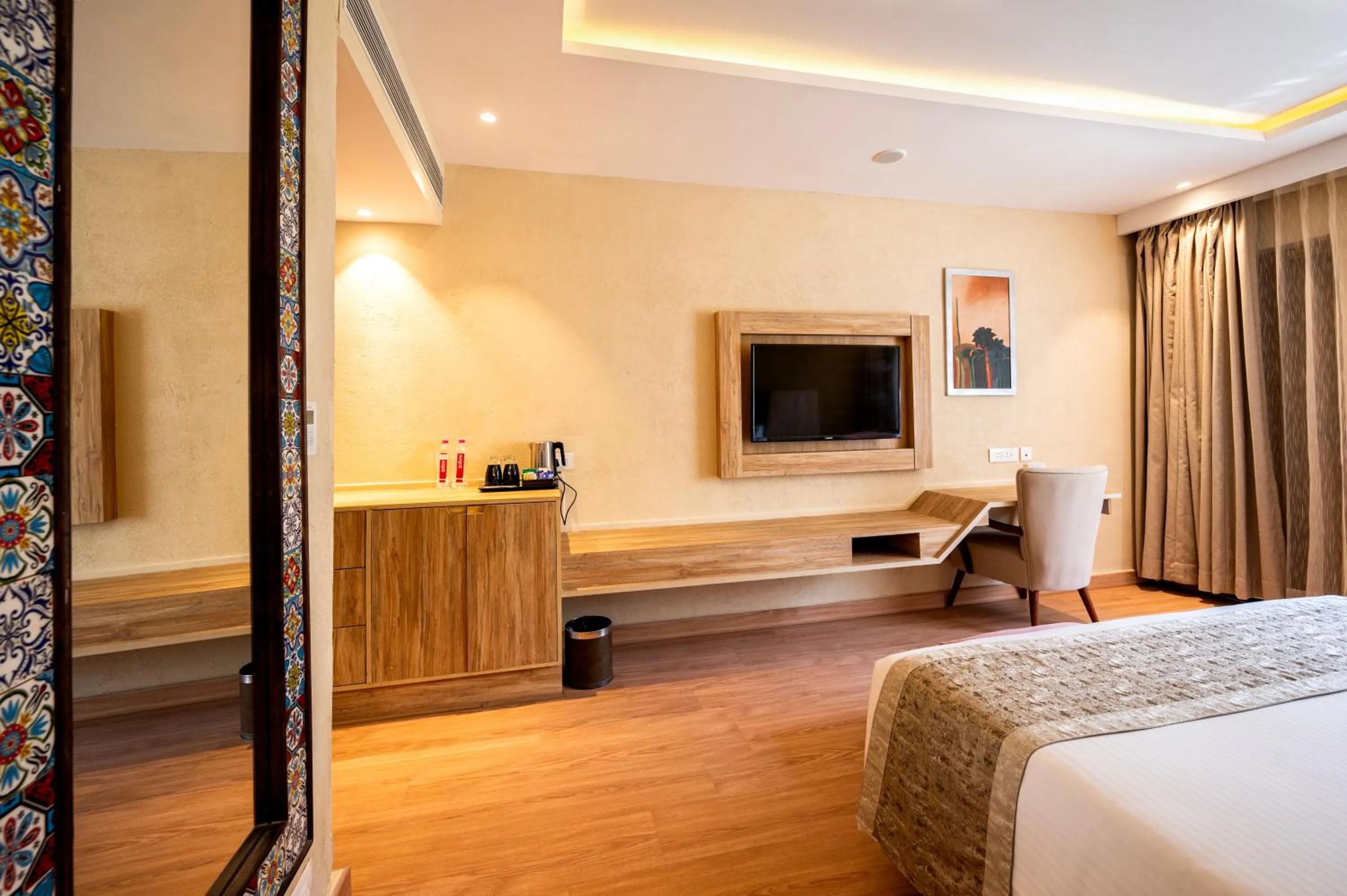 Bed in Essentia Luxury Resort & Spa Udaipur