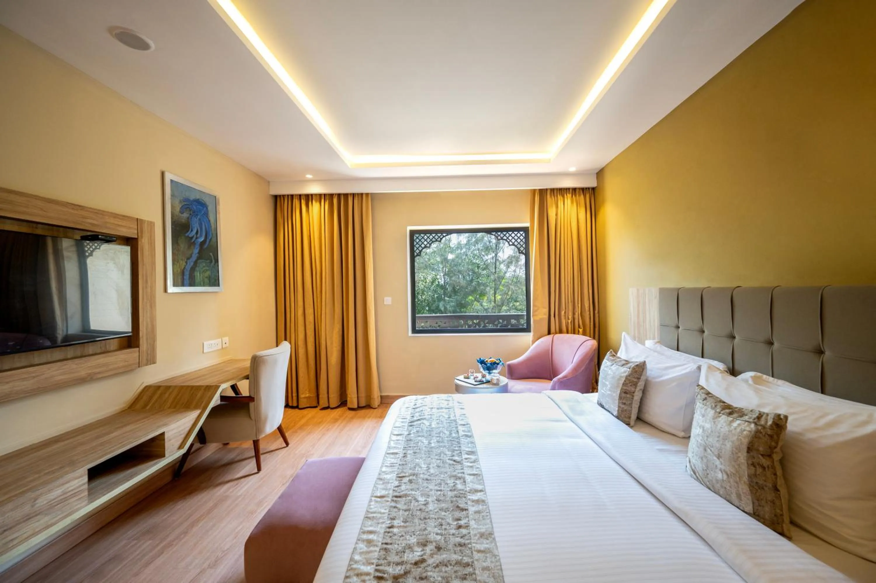 Bed in Essentia Luxury Resort & Spa Udaipur