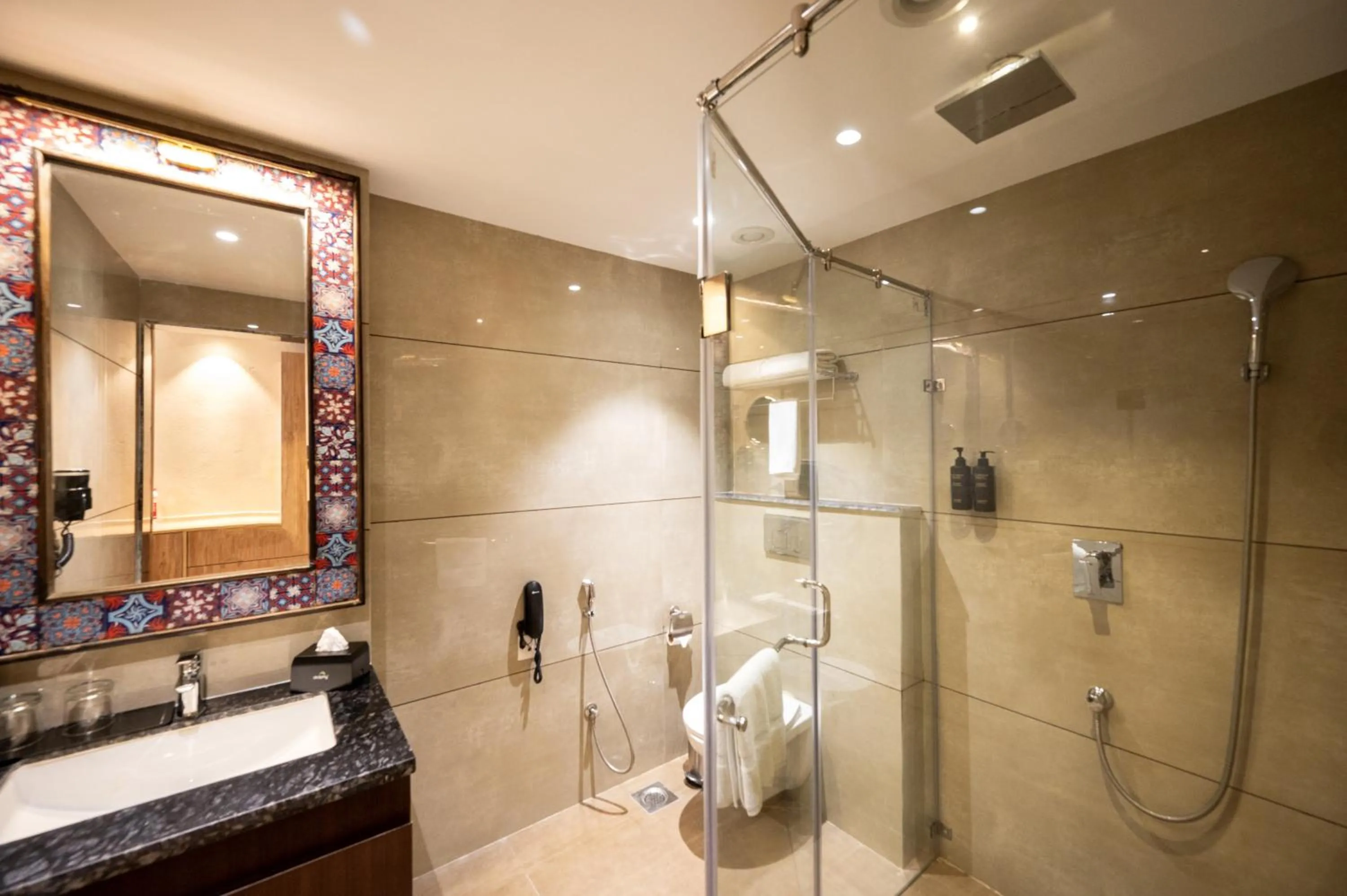 Shower in Essentia Luxury Resort & Spa Udaipur