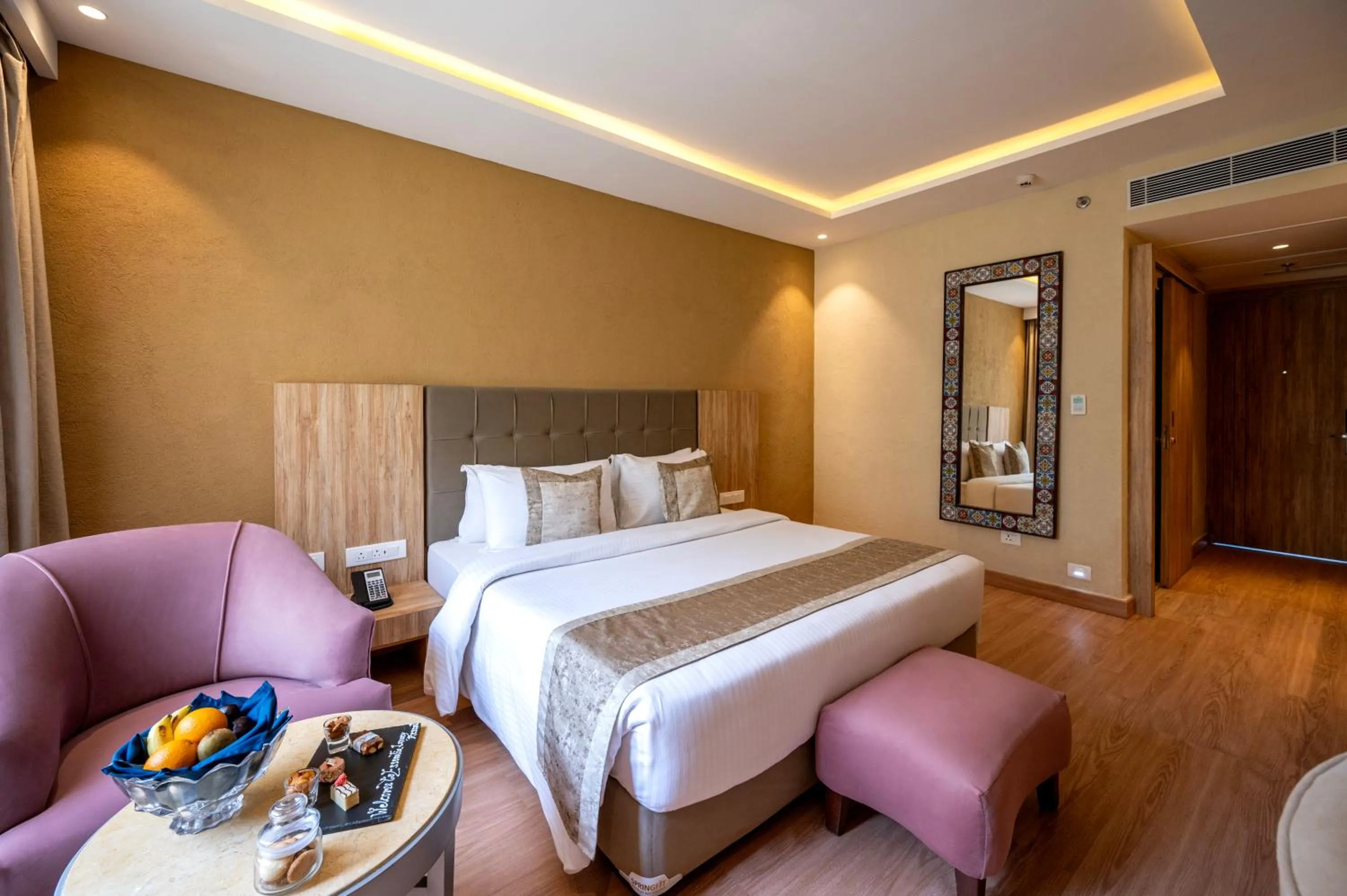 Bed in Essentia Luxury Resort & Spa Udaipur