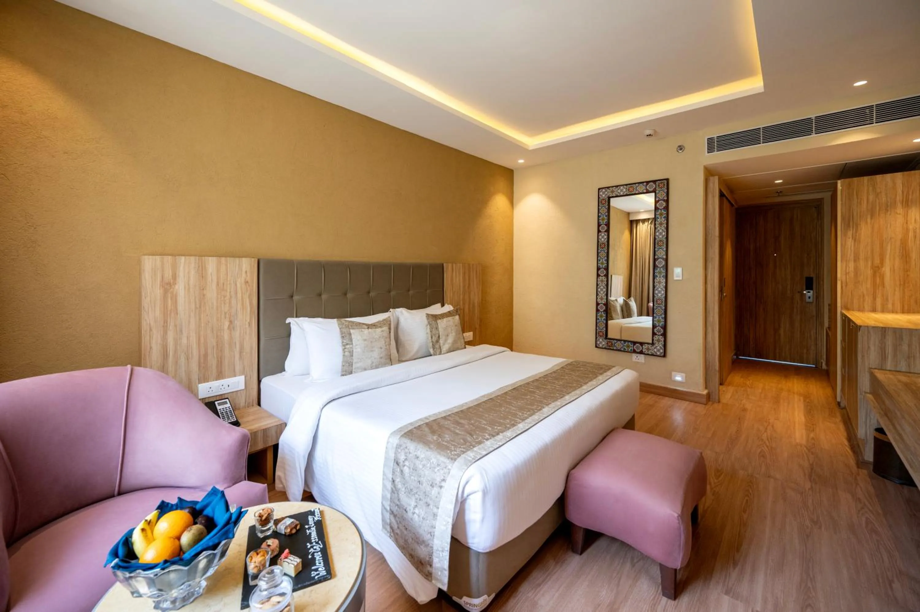 Bed in Essentia Luxury Resort & Spa Udaipur