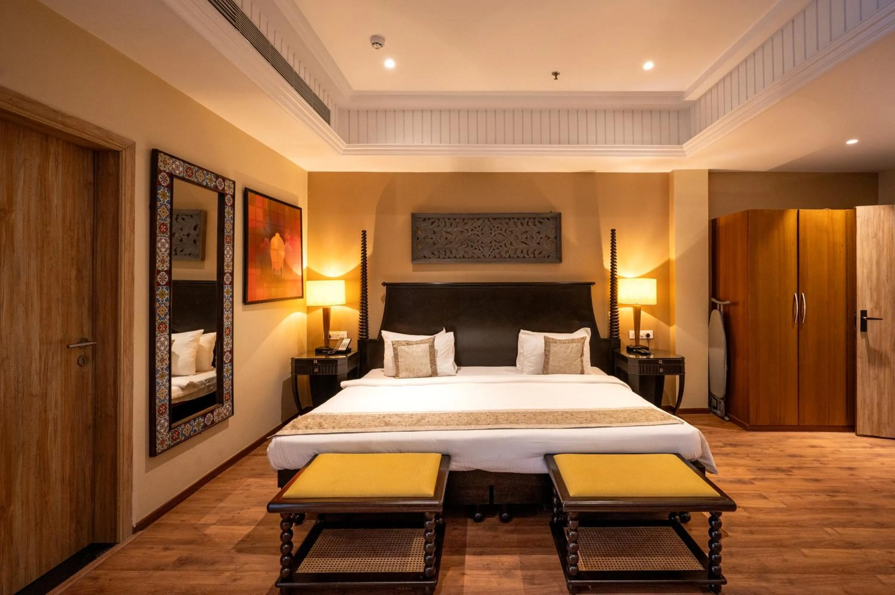Bed in Essentia Luxury Resort & Spa Udaipur