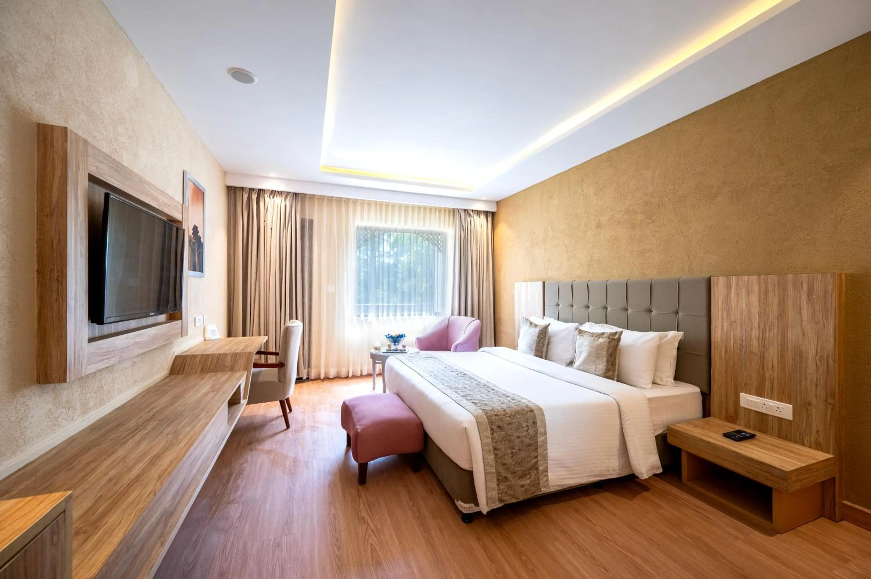 Bed in Essentia Luxury Resort & Spa Udaipur