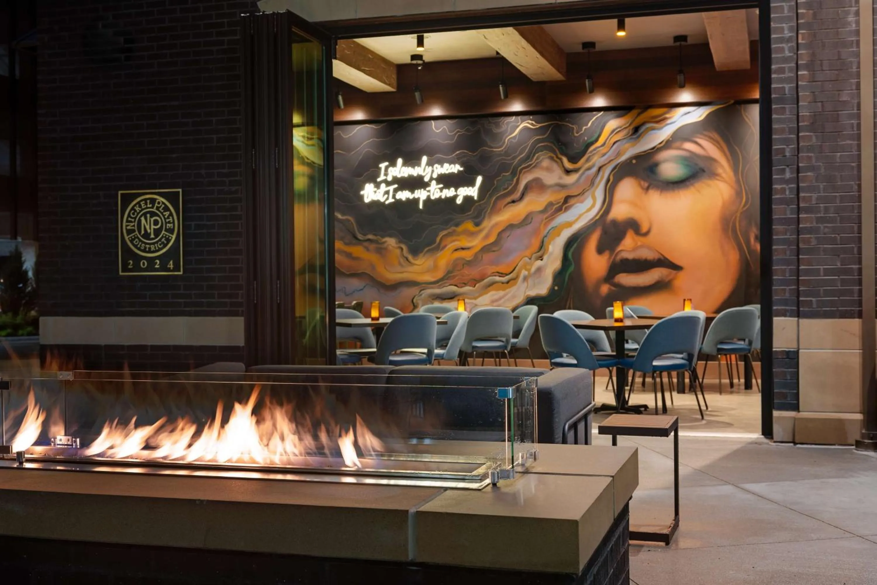 Patio in Hotel Nickel Plate Fishers, Tapestry Collection By Hilton