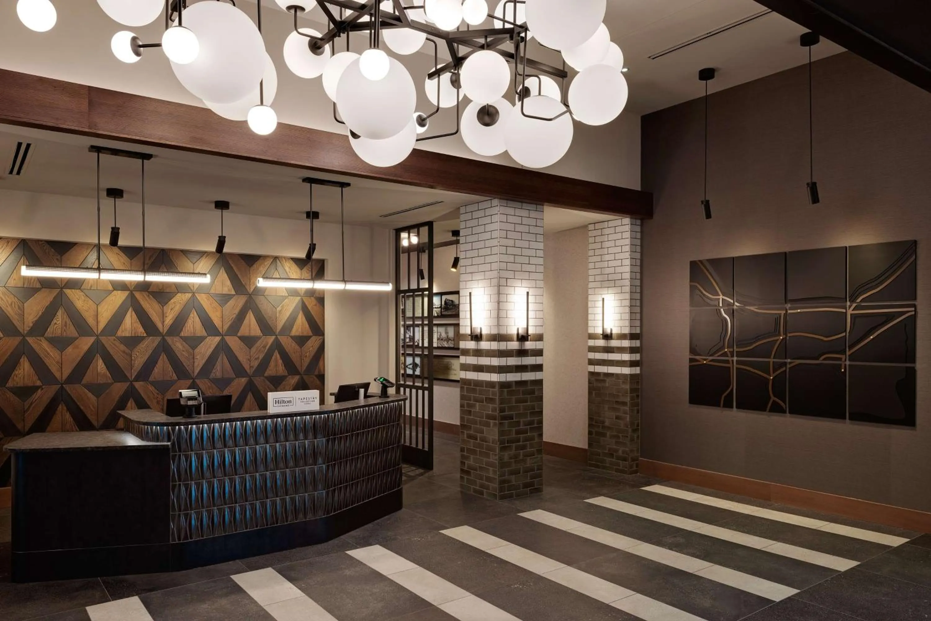 Lobby or reception in Hotel Nickel Plate Fishers, Tapestry Collection By Hilton