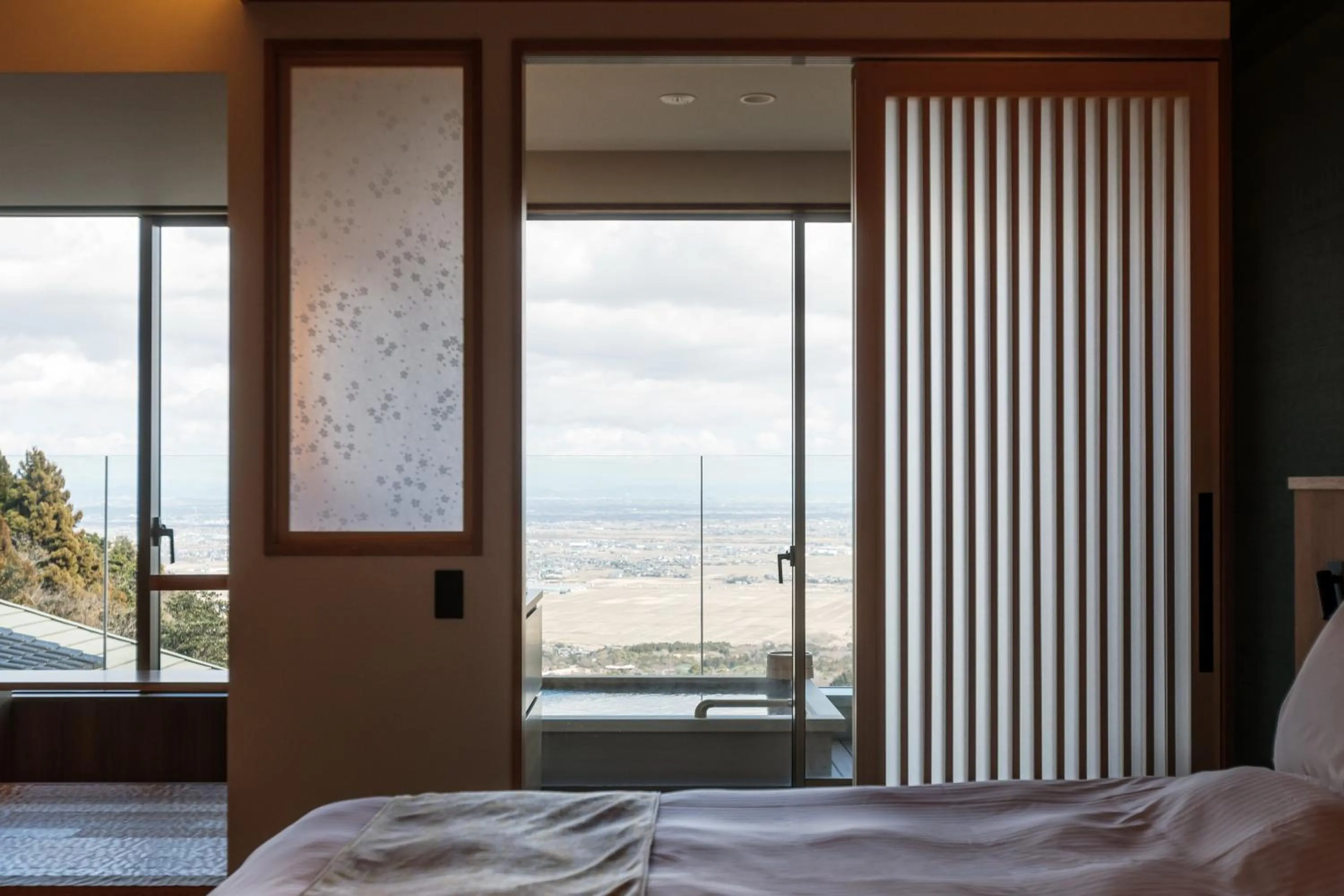 Photo of the whole room, Bed in Takimotokan Yuki No Sato