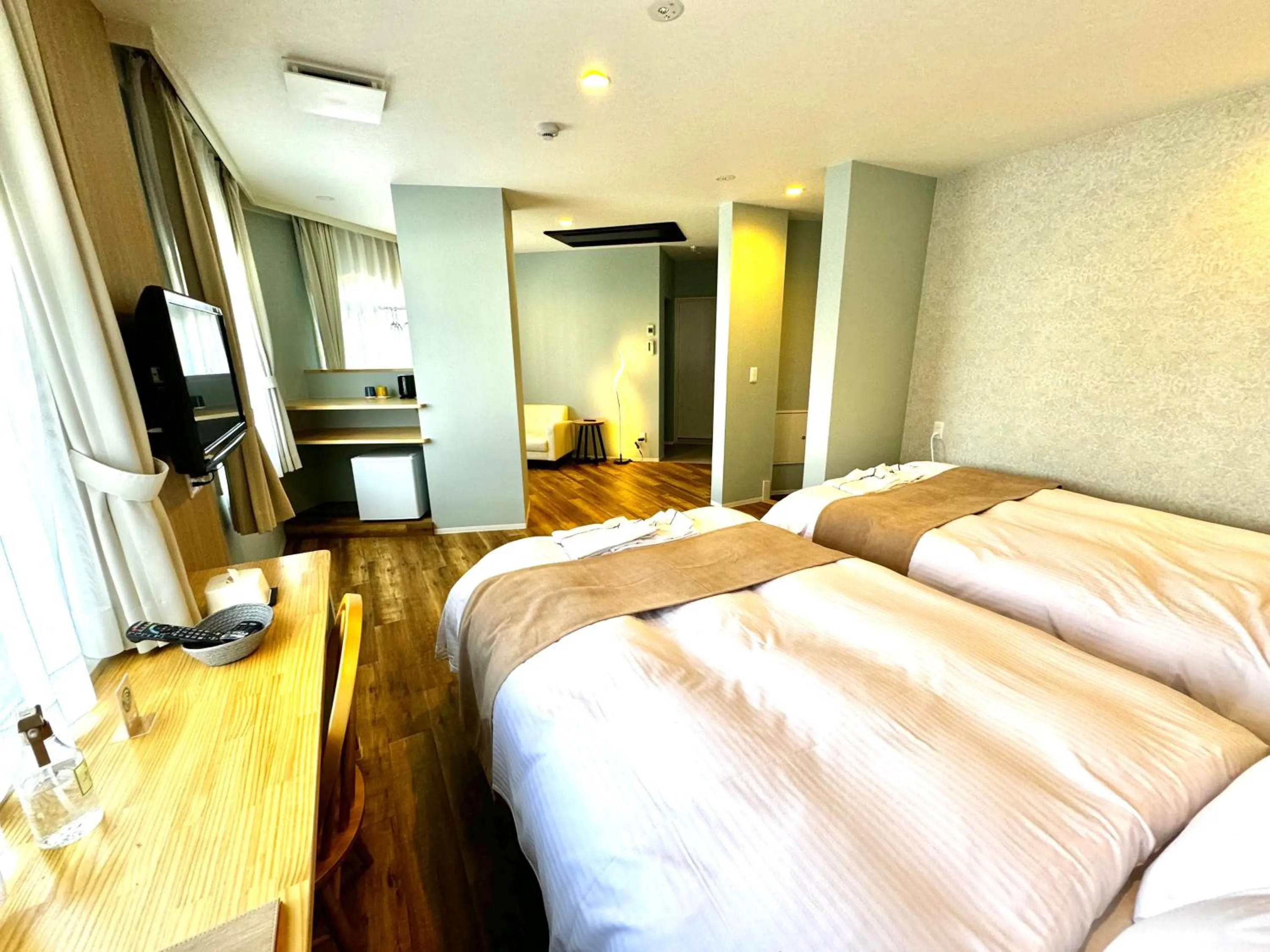 Bed in Beppu onsen Resort Stay Spa Tsurumi