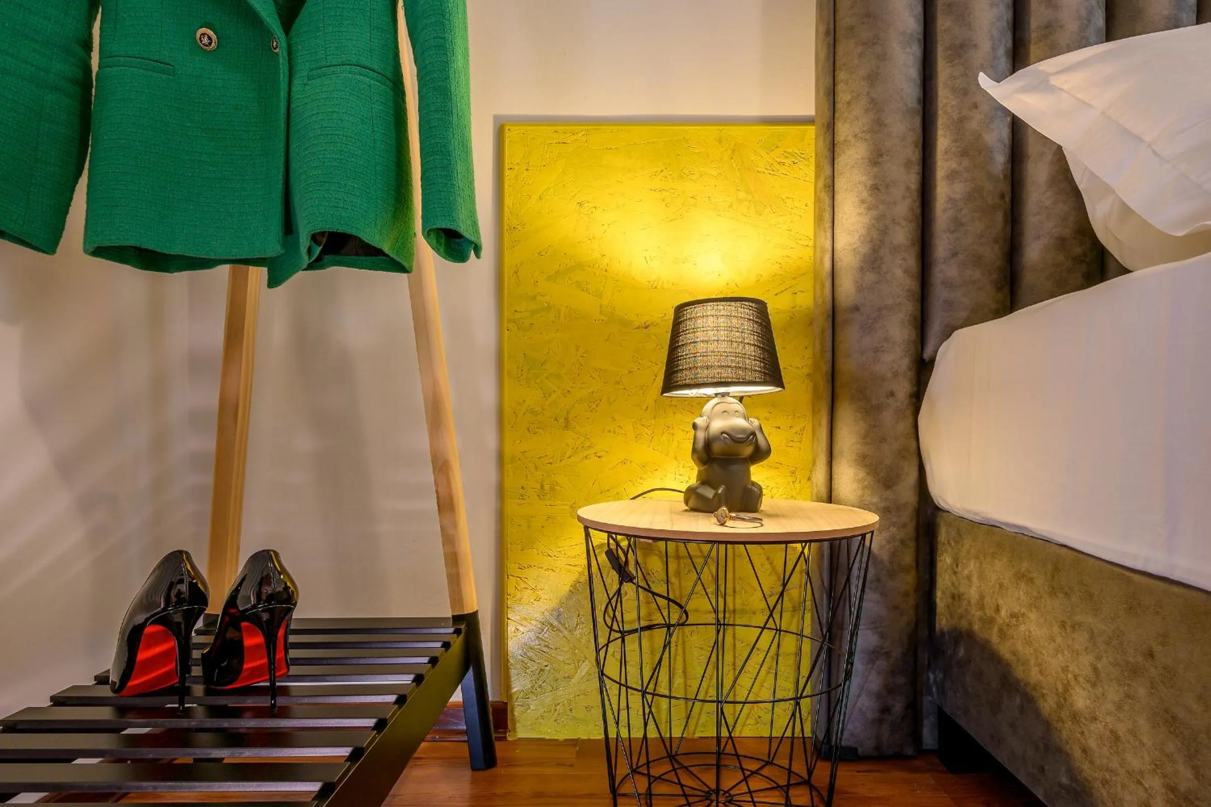 Bed in Yellow house with private parking