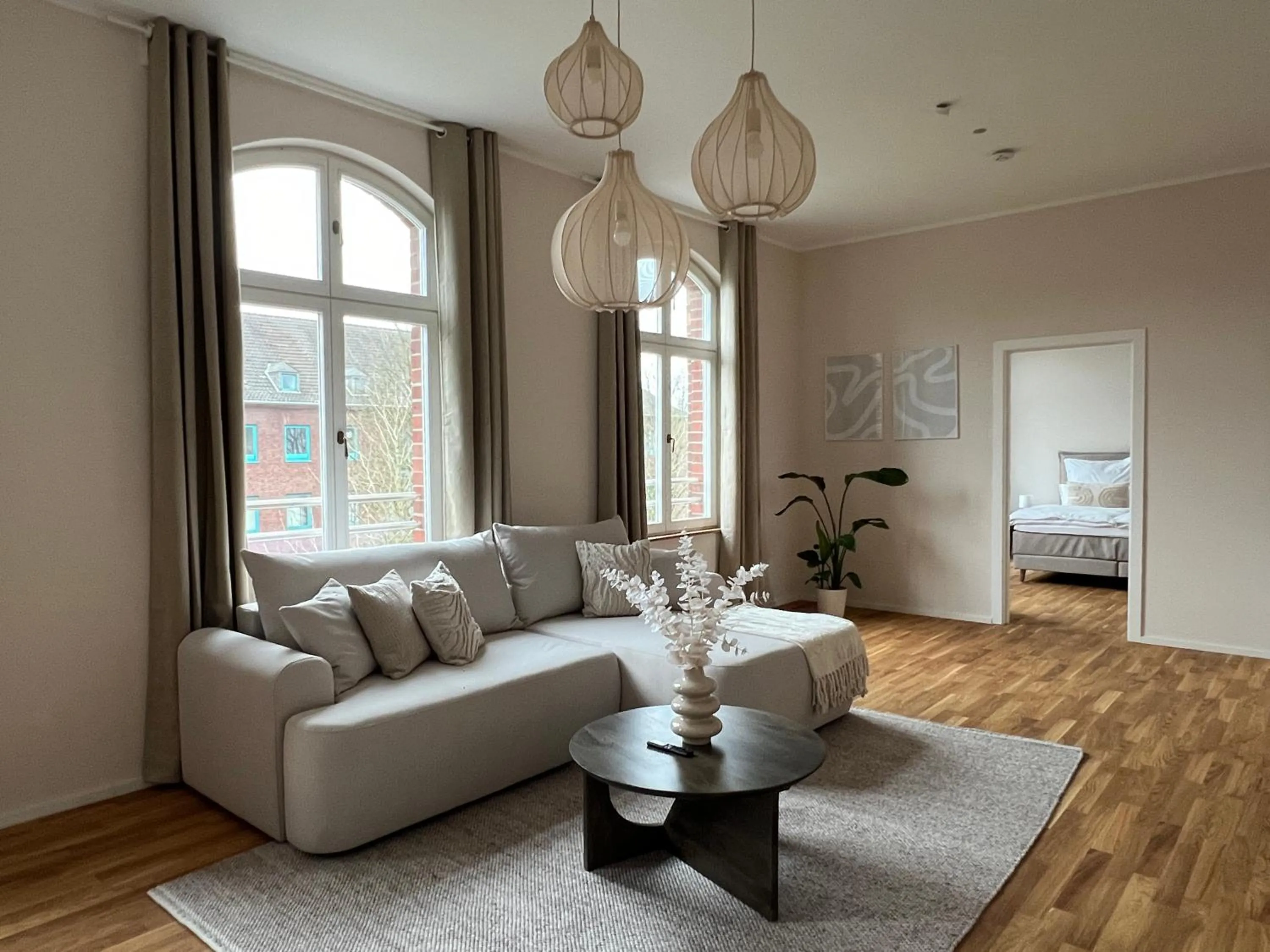 Living room in AMAYA LIVING 80qm Japandi Krefeld Zentrum