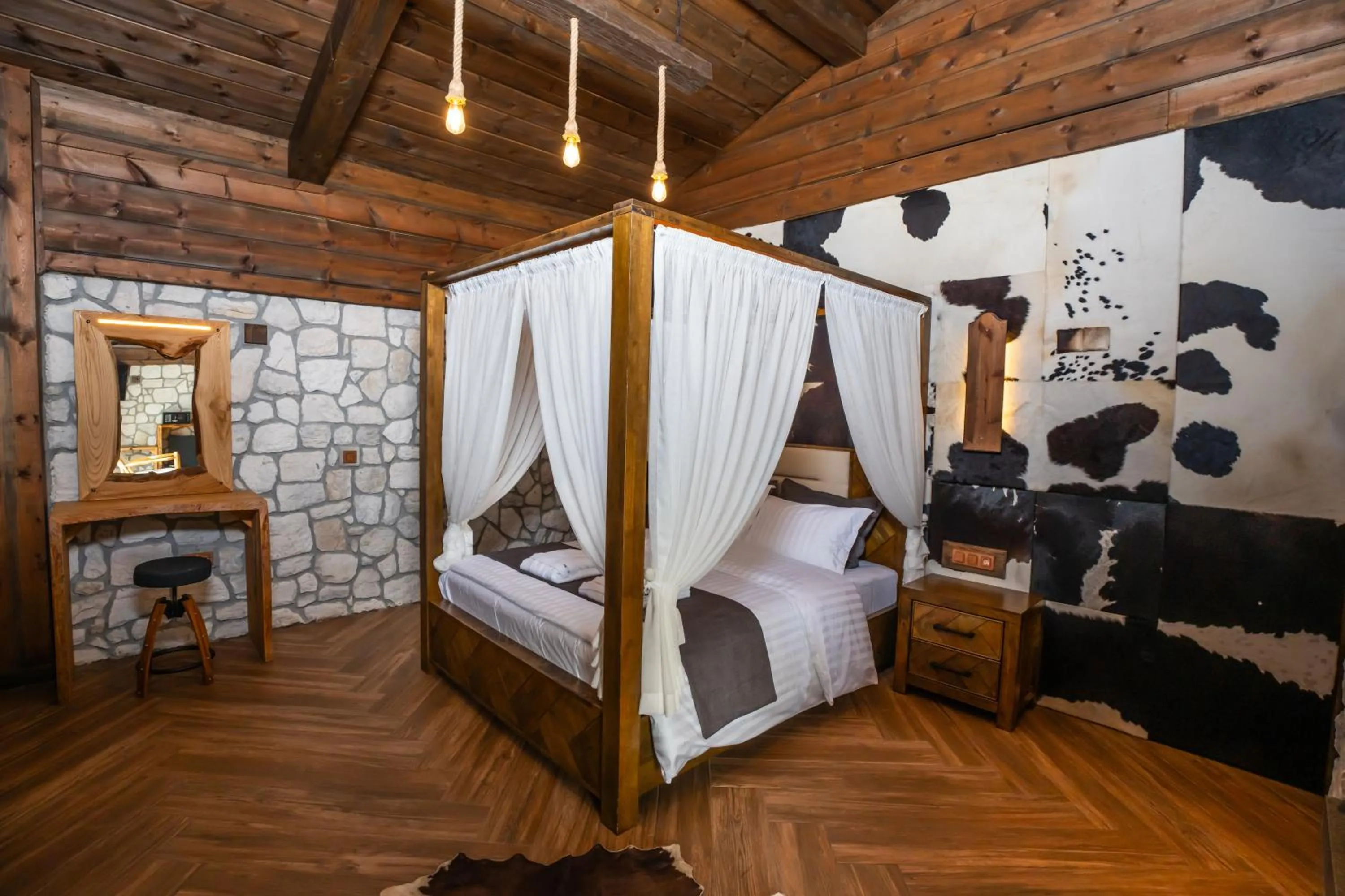 Bed in Bİ ABANT MASALI VİLLAGE HOTEL