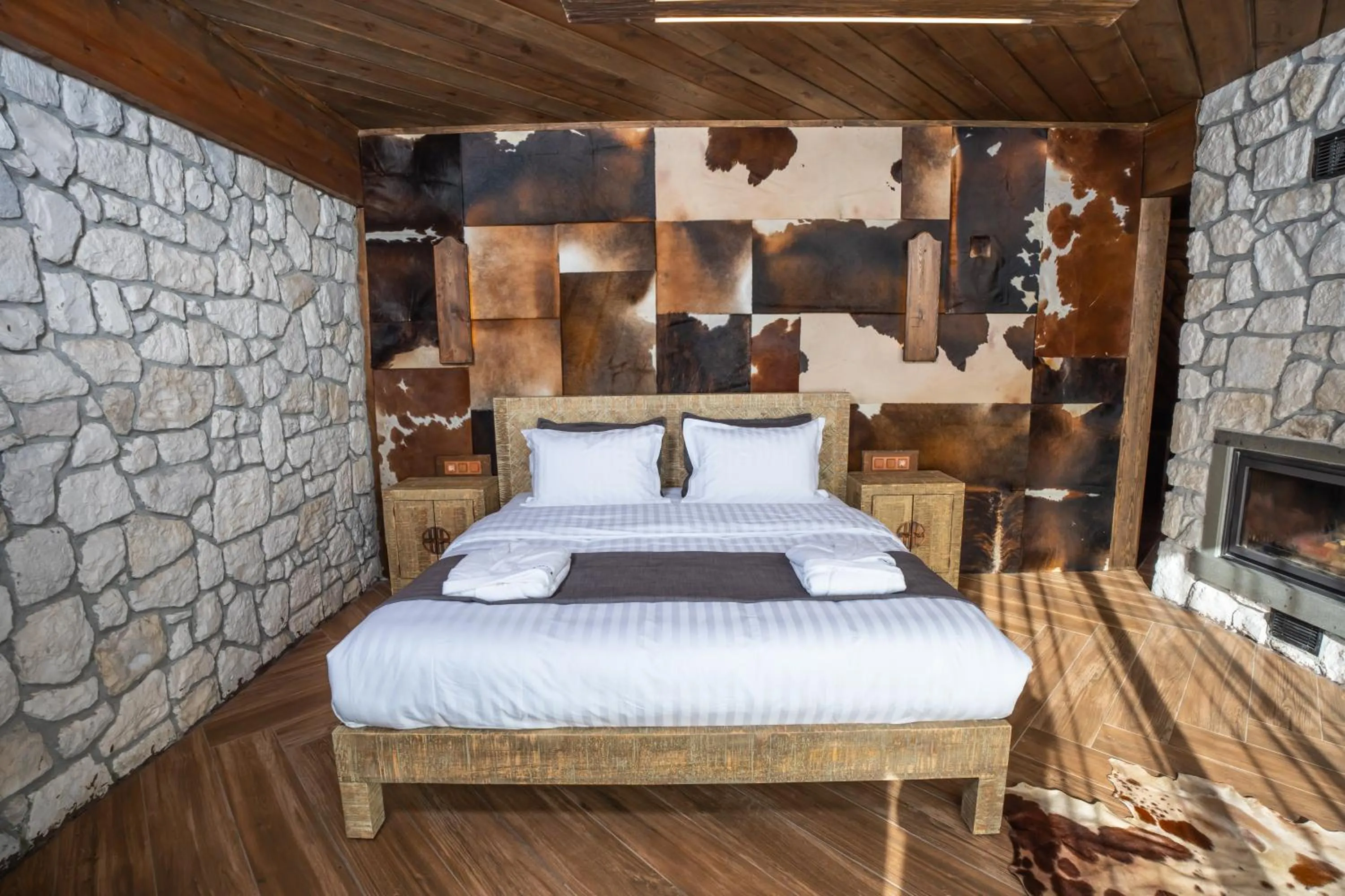 Bed in Bİ ABANT MASALI VİLLAGE HOTEL