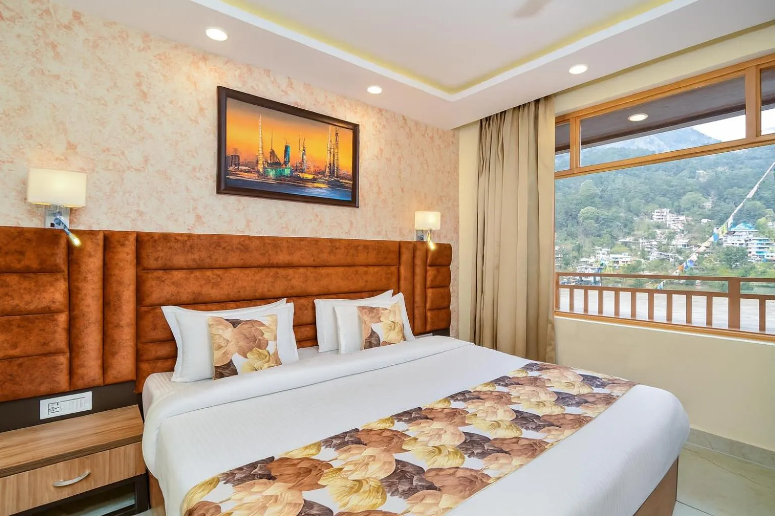 Bedroom, Bed in Hotel Pawan Regency- Best Mountain View Hotel In McLeodganj