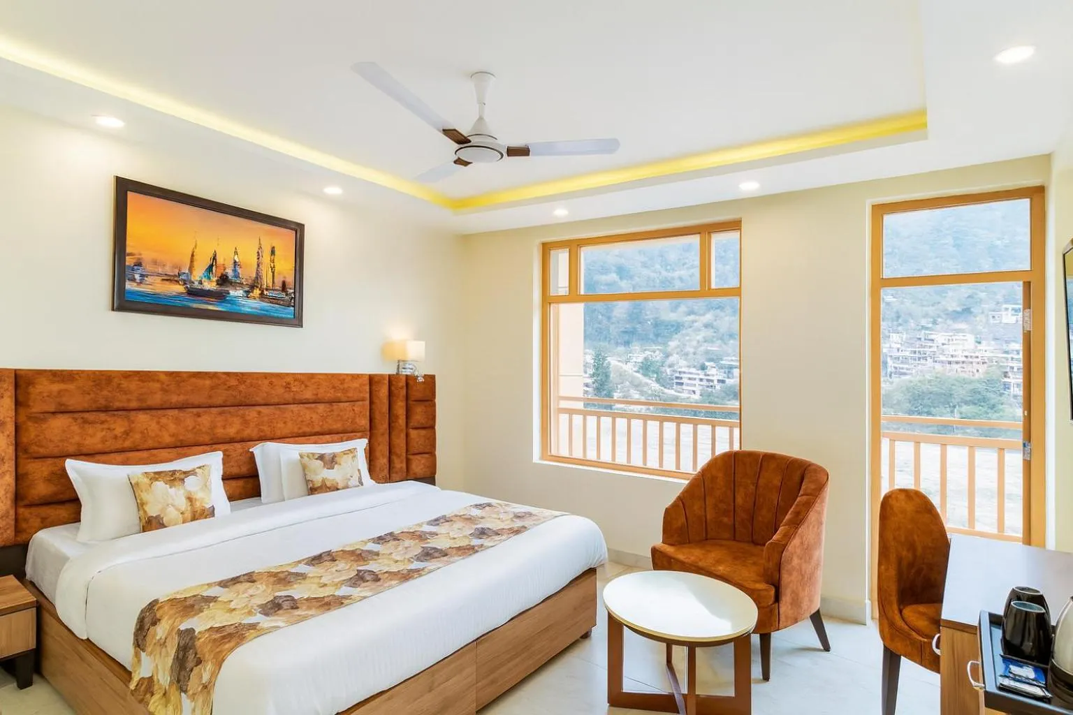 Bedroom, Bed in Hotel Pawan Regency- Best Mountain View Hotel In McLeodganj