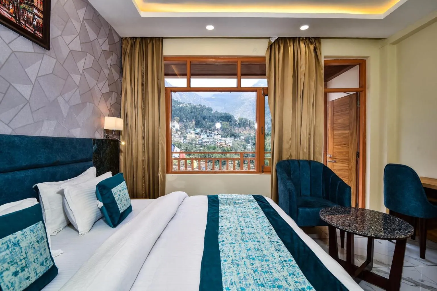 Bedroom, Bed in Hotel Pawan Regency- Best Mountain View Hotel In McLeodganj
