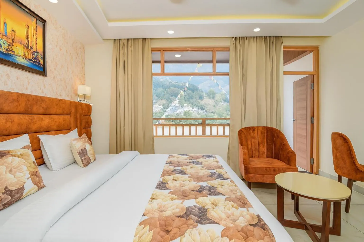 Bedroom, Bed in Hotel Pawan Regency- Best Mountain View Hotel In McLeodganj