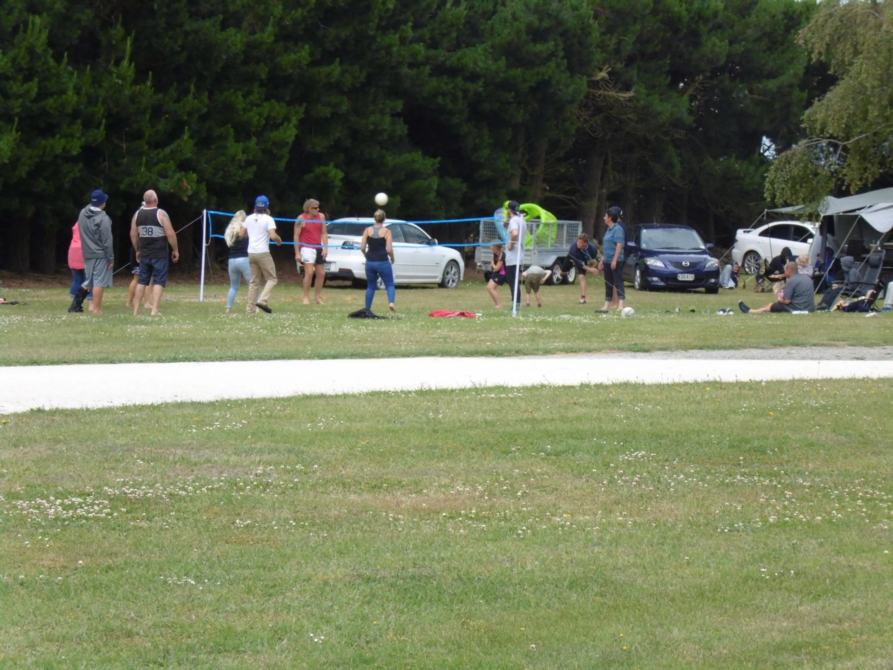 group of guests in Glenavys Waitaki River Motor Camp