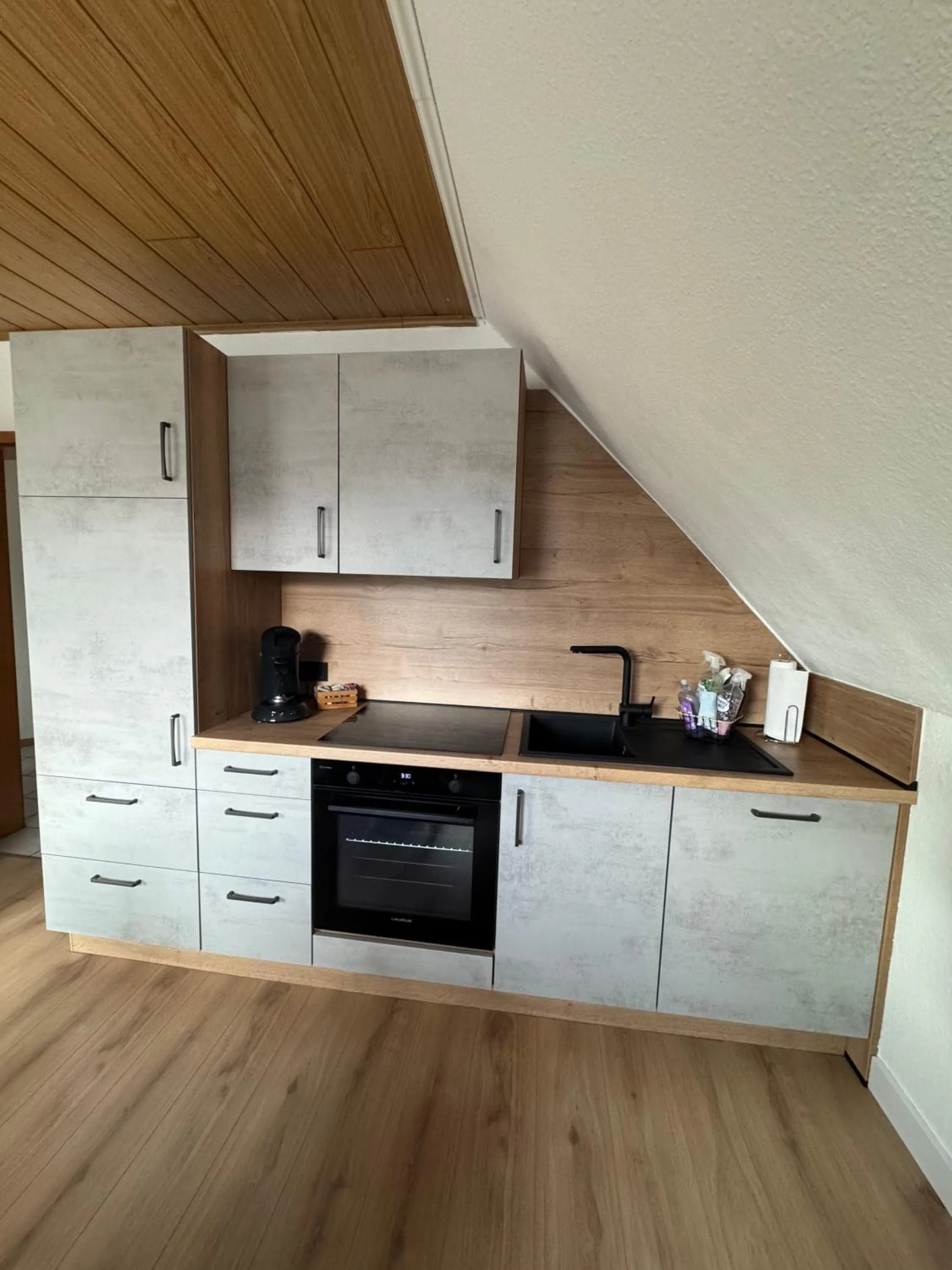 Kitchen or kitchenette in Pension und Apartment Landhaus Fricke