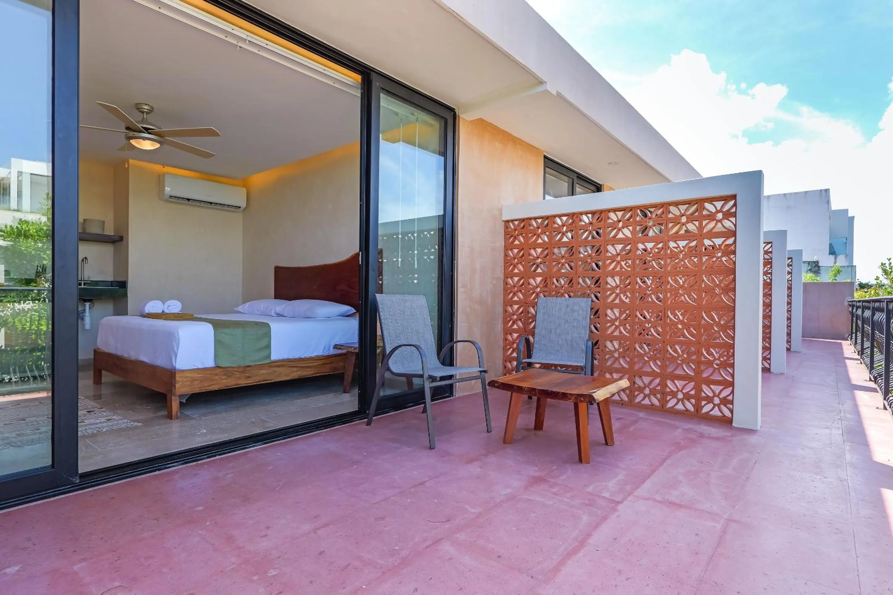 Balcony/Terrace, Bed in Calea Tulum Boutique Hotel