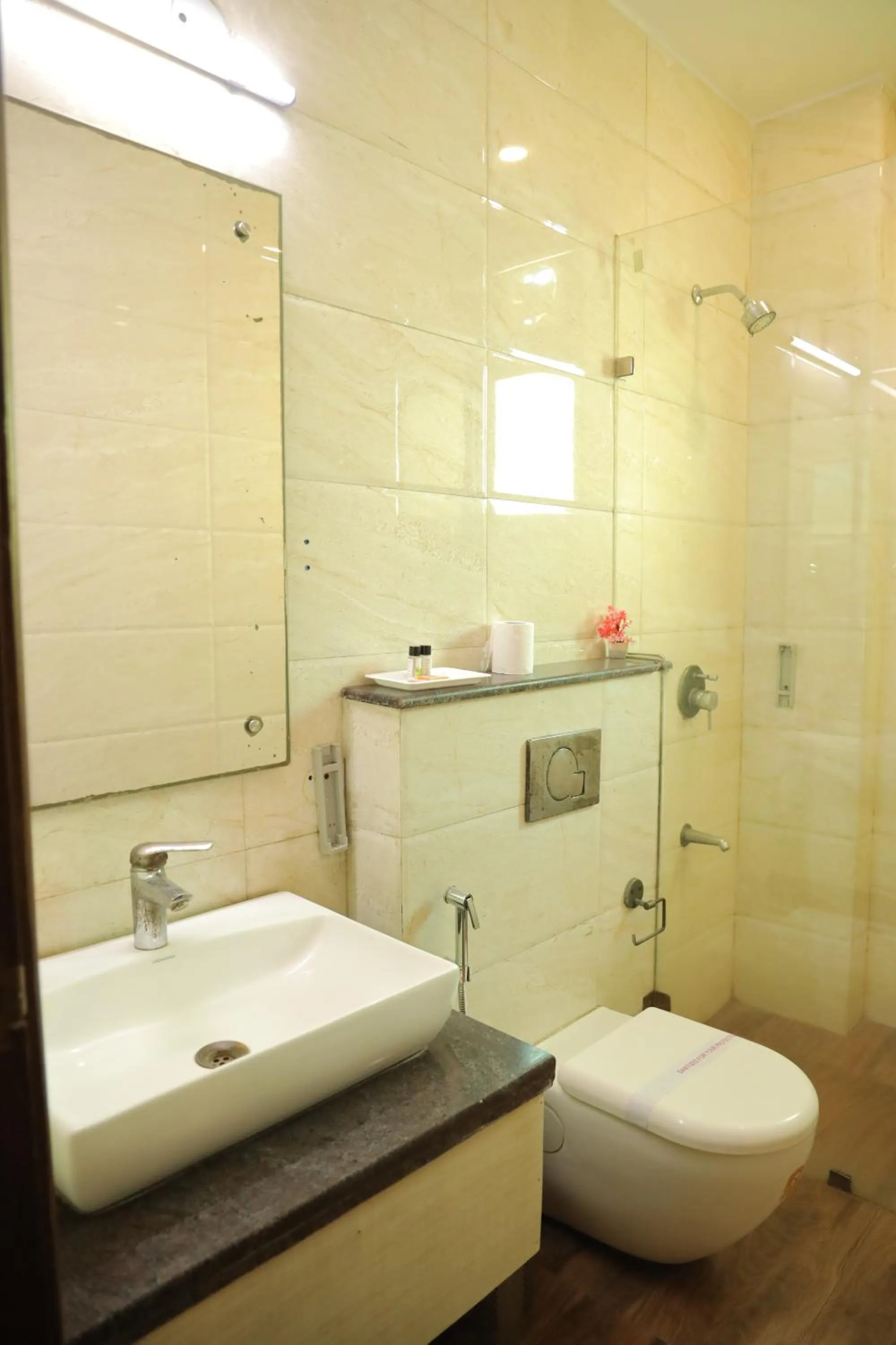 Shower in Hotel Nirvana Suites