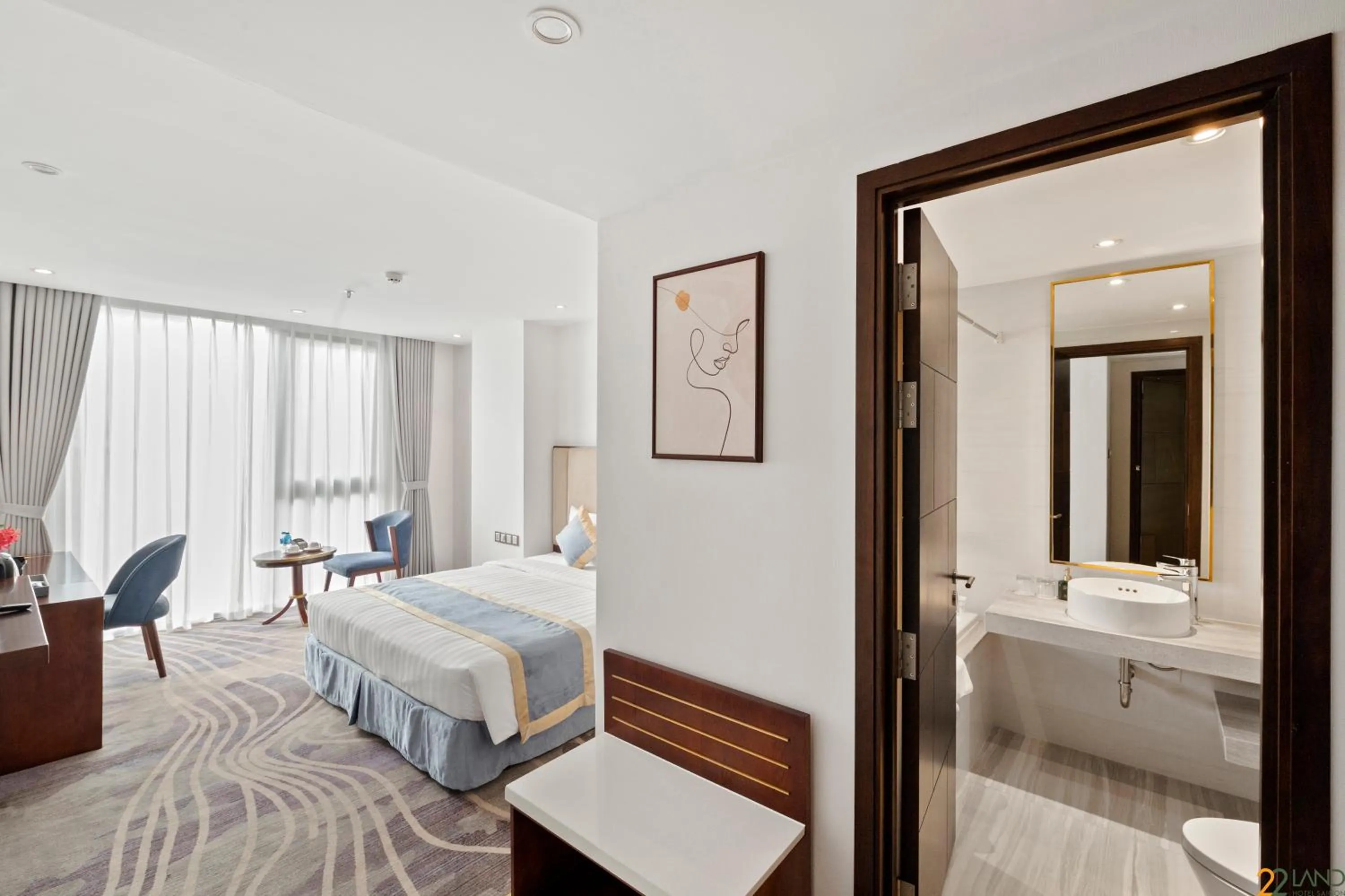 Bed in 22Land Hotel Saigon