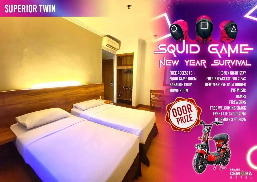 Bed in Grand Cemara Hotel