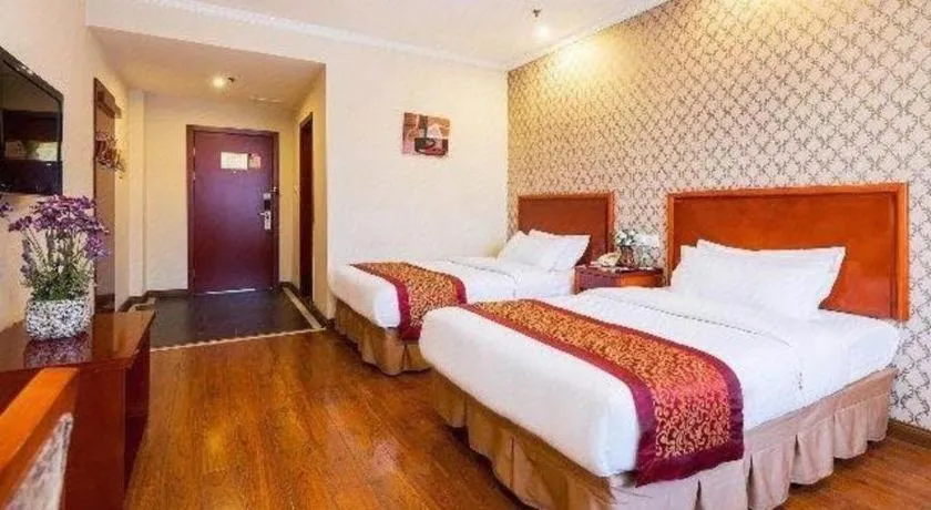 Bed in GreenTree Inn Jiangsu Wuxi Meiyuan Kaiyuan Temple Subway Master Station Express Hotel