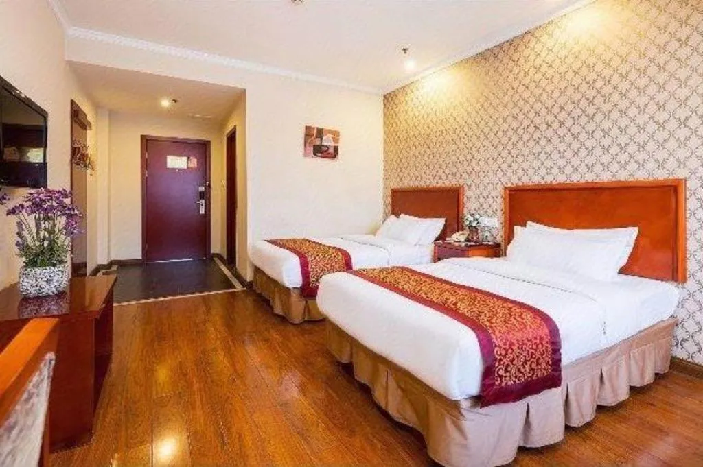Bed in GreenTree Inn Jiangsu Wuxi Meiyuan Kaiyuan Temple Subway Master Station Express Hotel