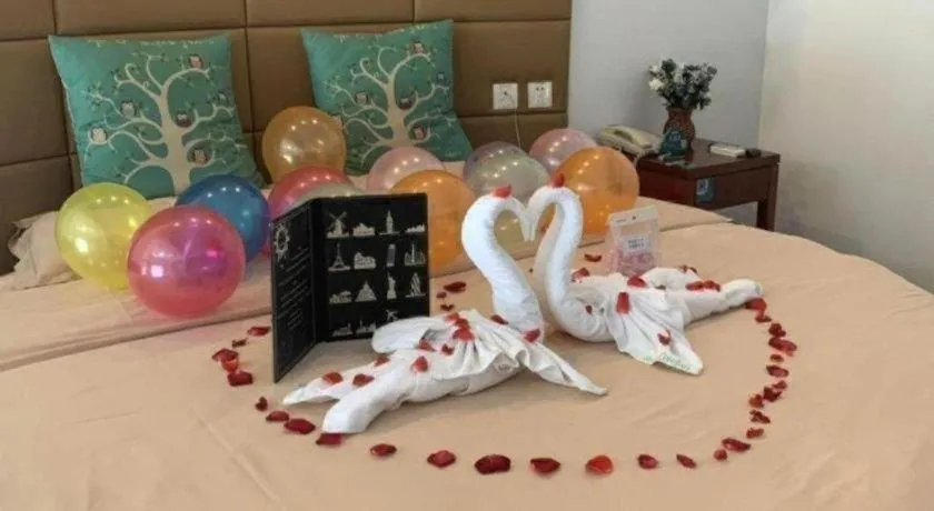 Bed in GreenTree Inn Jiangsu Wuxi Meiyuan Kaiyuan Temple Subway Master Station Express Hotel