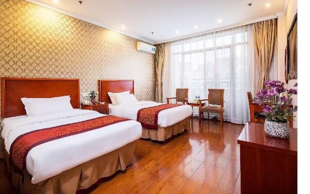 Bed in GreenTree Inn Jiangsu Wuxi Meiyuan Kaiyuan Temple Subway Master Station Express Hotel