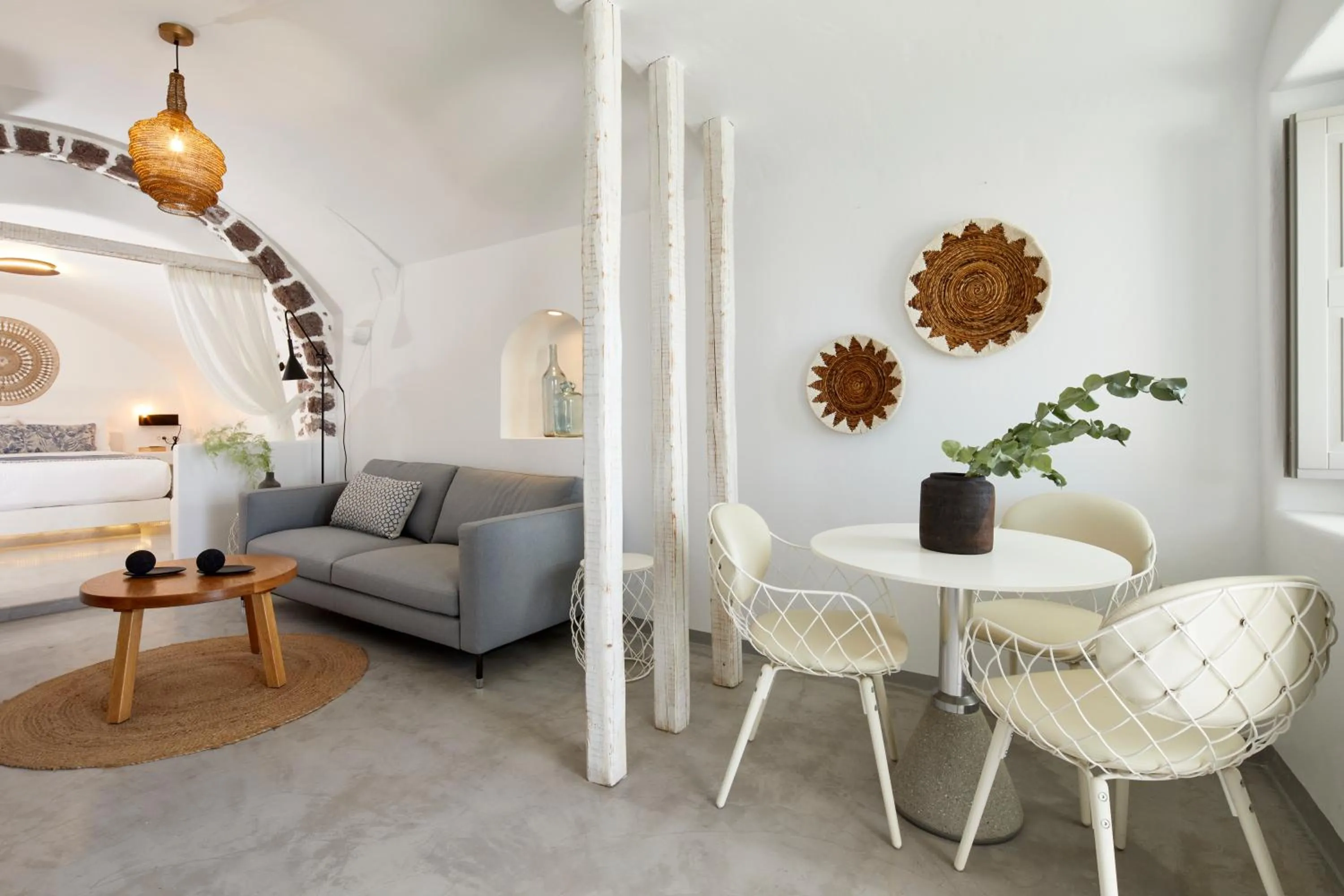 Seating area in Filotera Suites