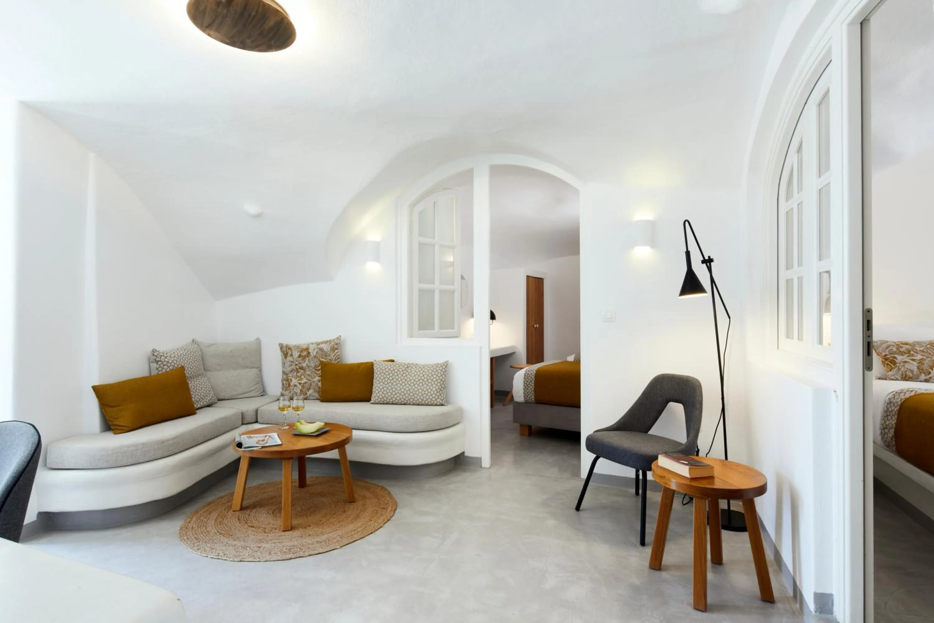 Seating area in Filotera Suites