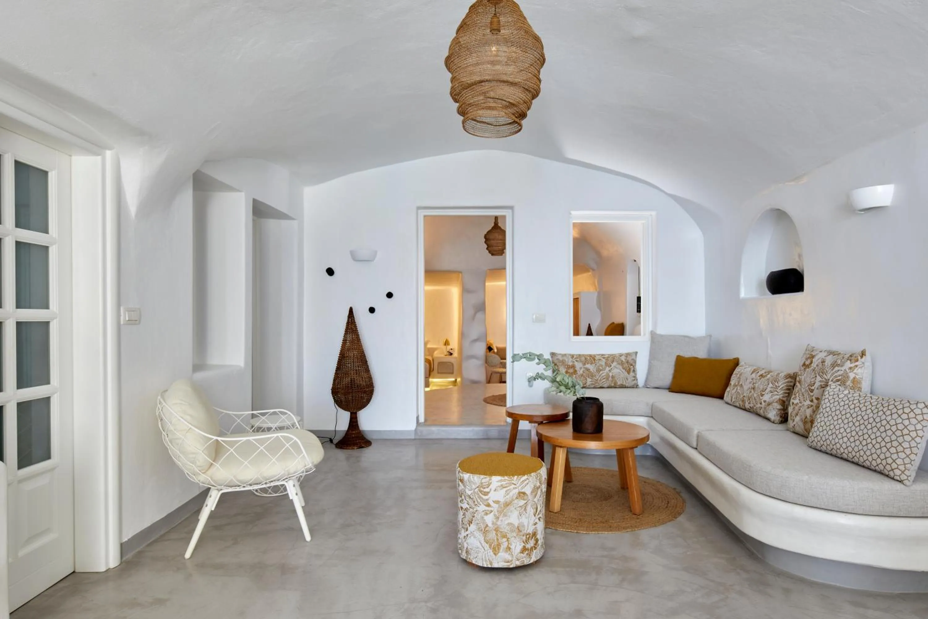 Seating area in Filotera Suites