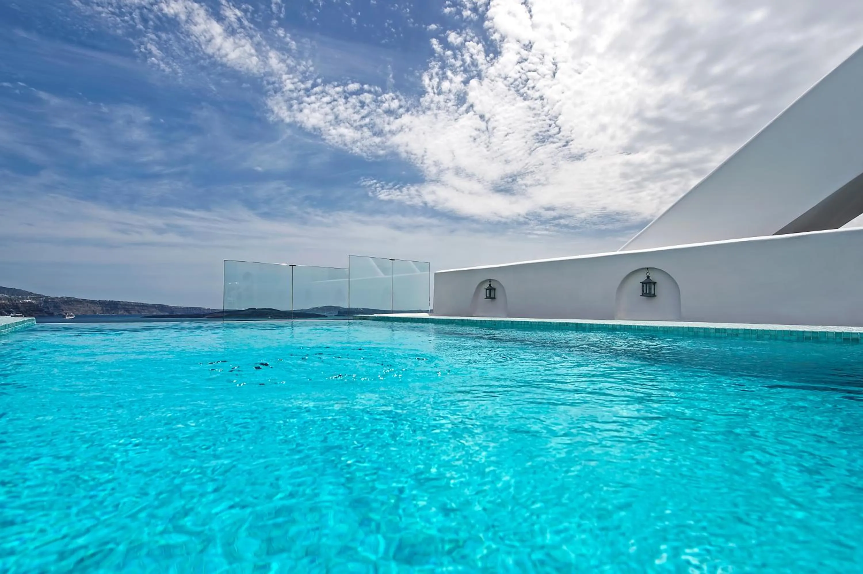 Pool view in Filotera Suites