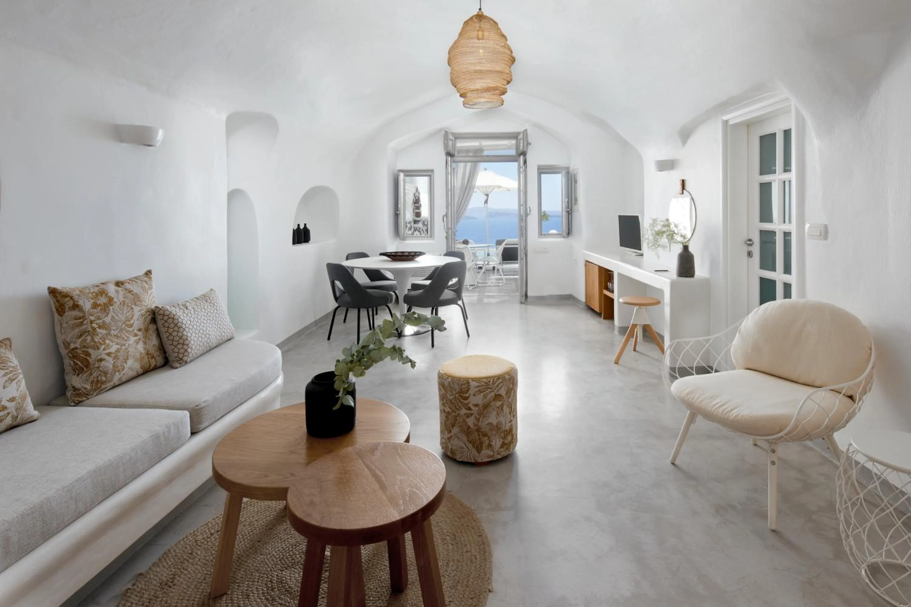 Seating area in Filotera Suites