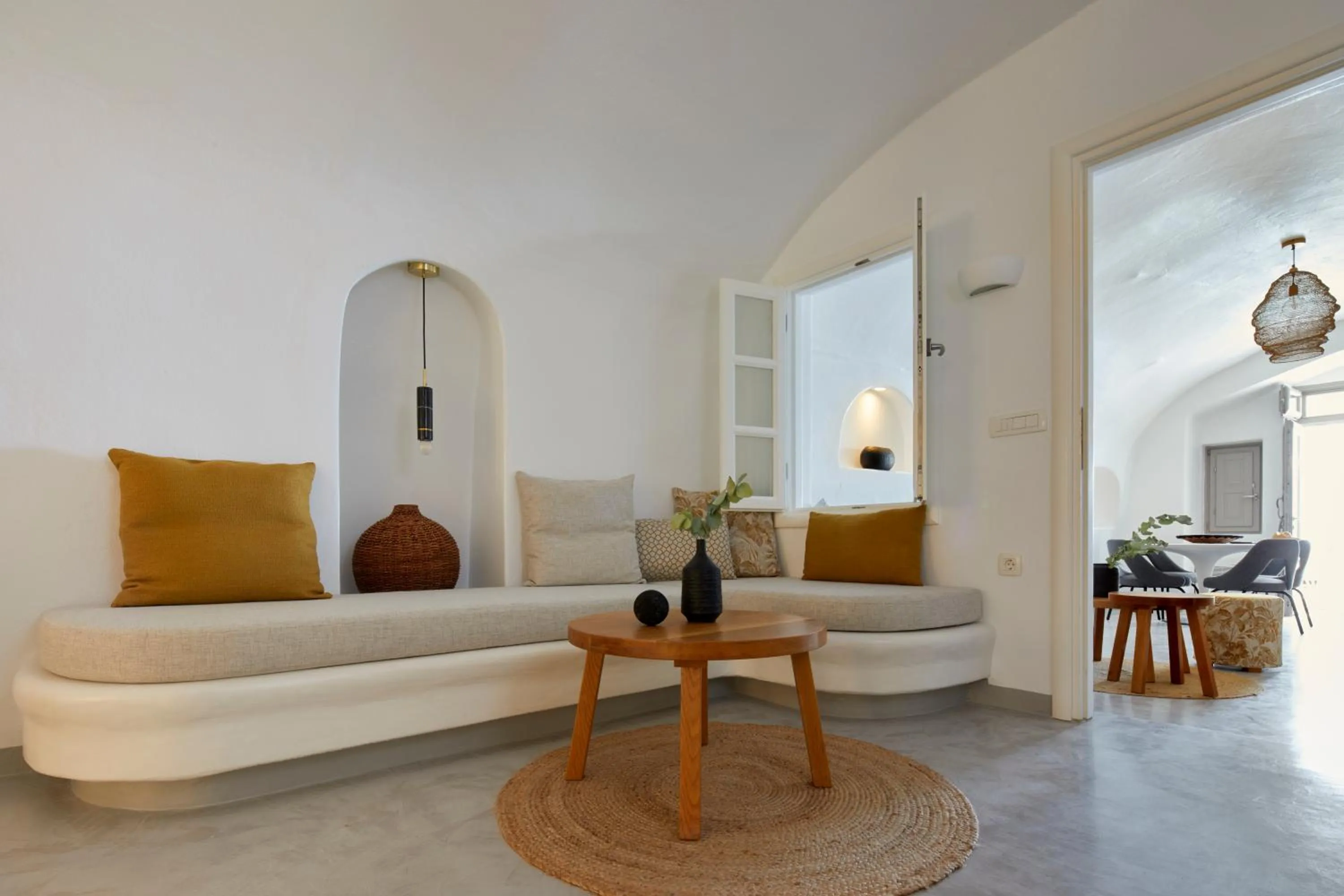 Seating area in Filotera Suites