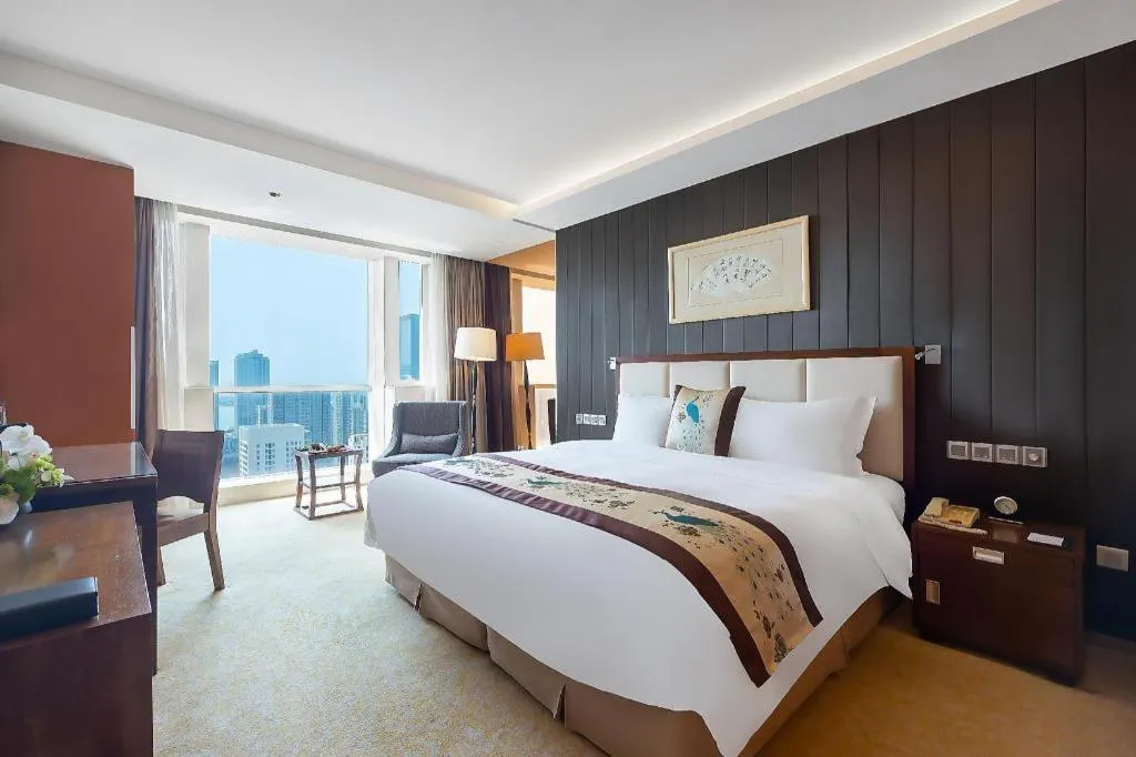 Bed in Qingdao Haidu Hotel