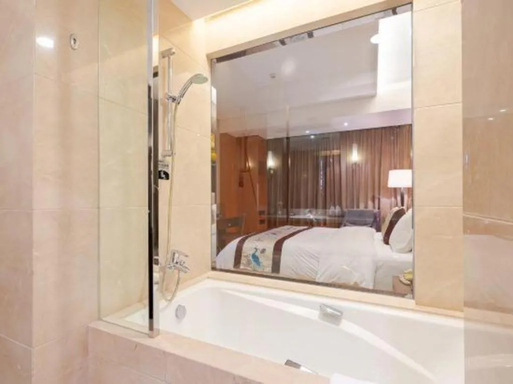 Bed in Qingdao Haidu Hotel