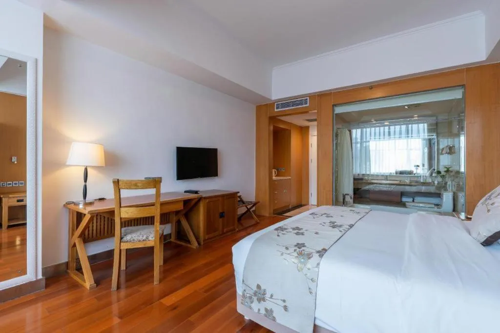 Bed in Qingdao Haidu Hotel