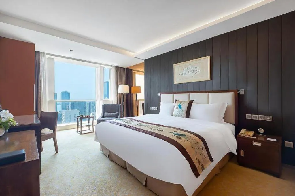 Bed in Qingdao Haidu Hotel