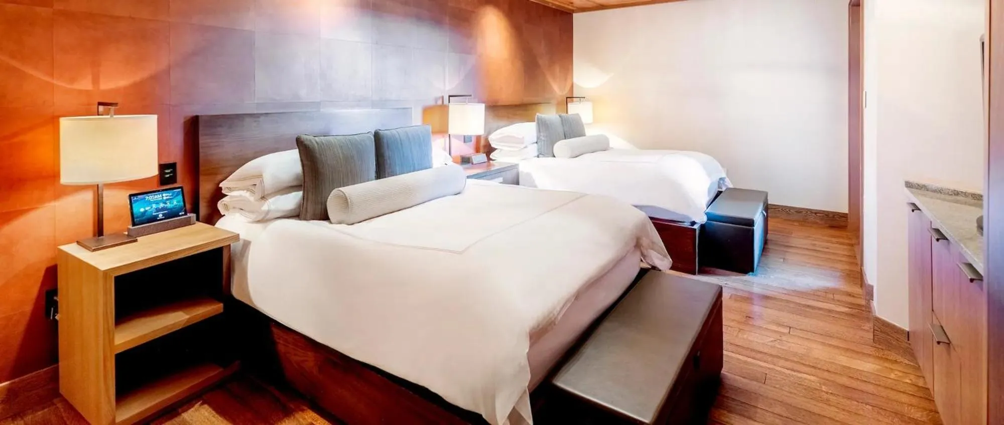 Bed in The Lodge at Primland, Auberge Collection